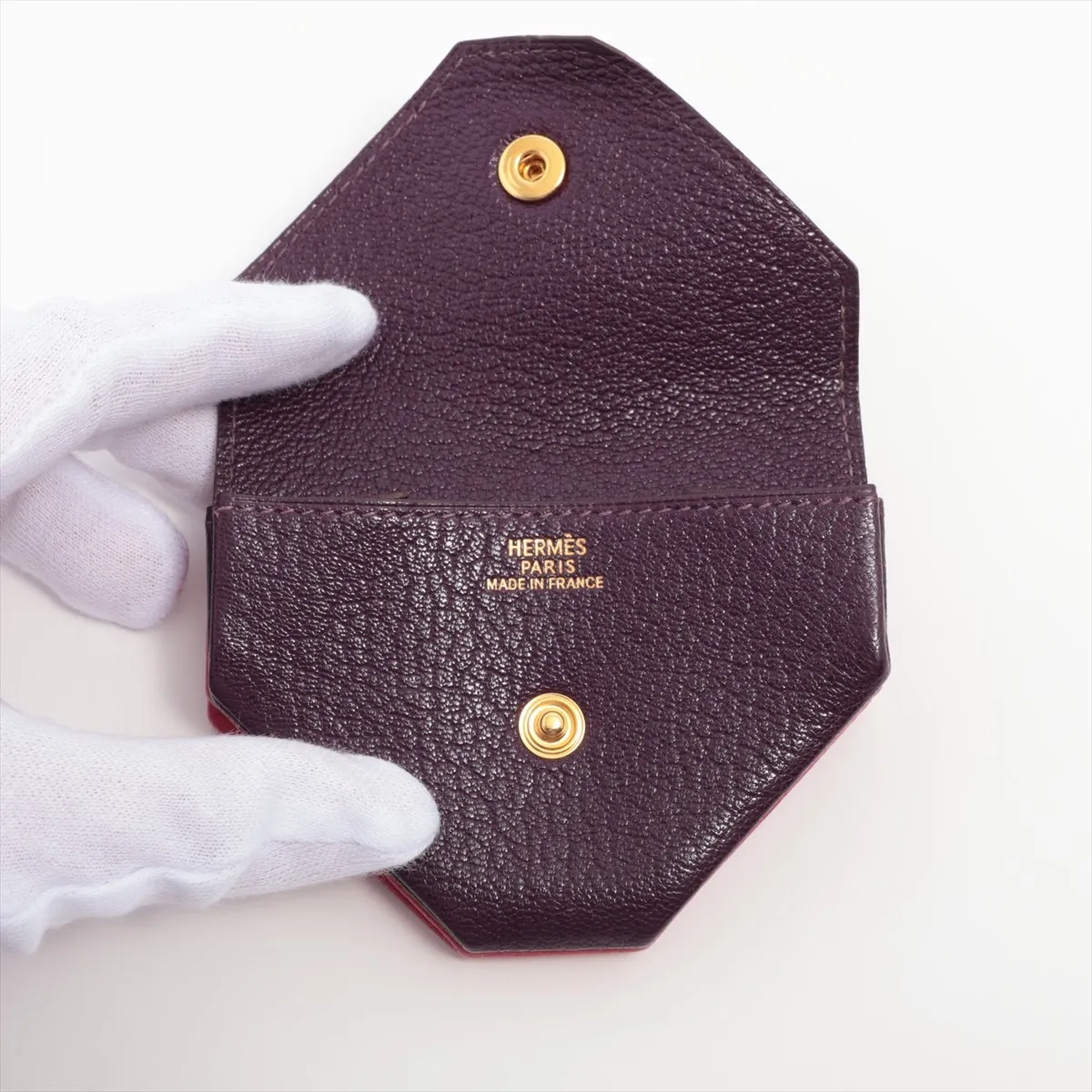 Levain Quatre 24 Chevre Misor Coin Case Pink x Purple Gold x Silver Hardware F:2002 — view 3