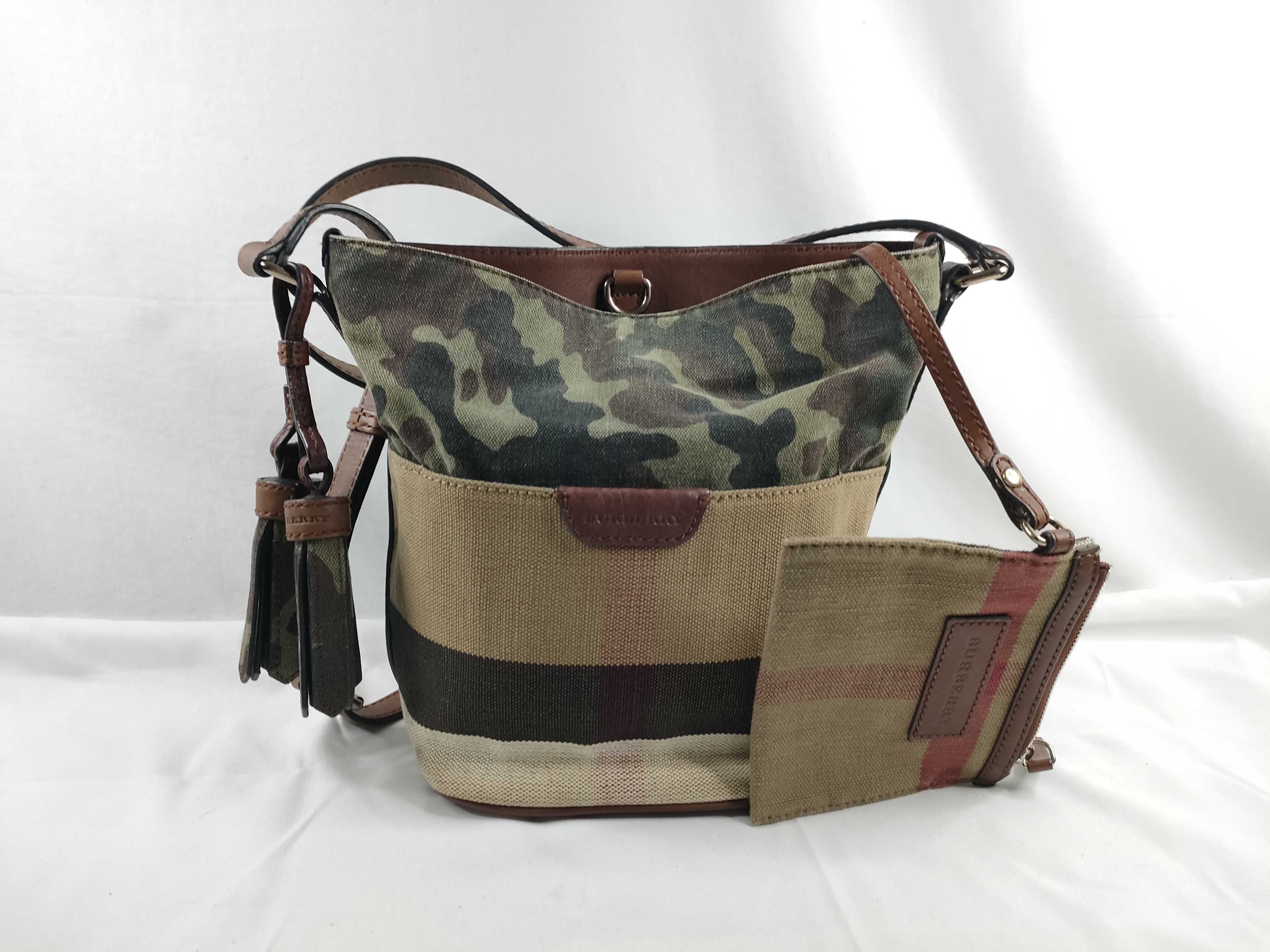 Check Shoulder Drawstring Bag
