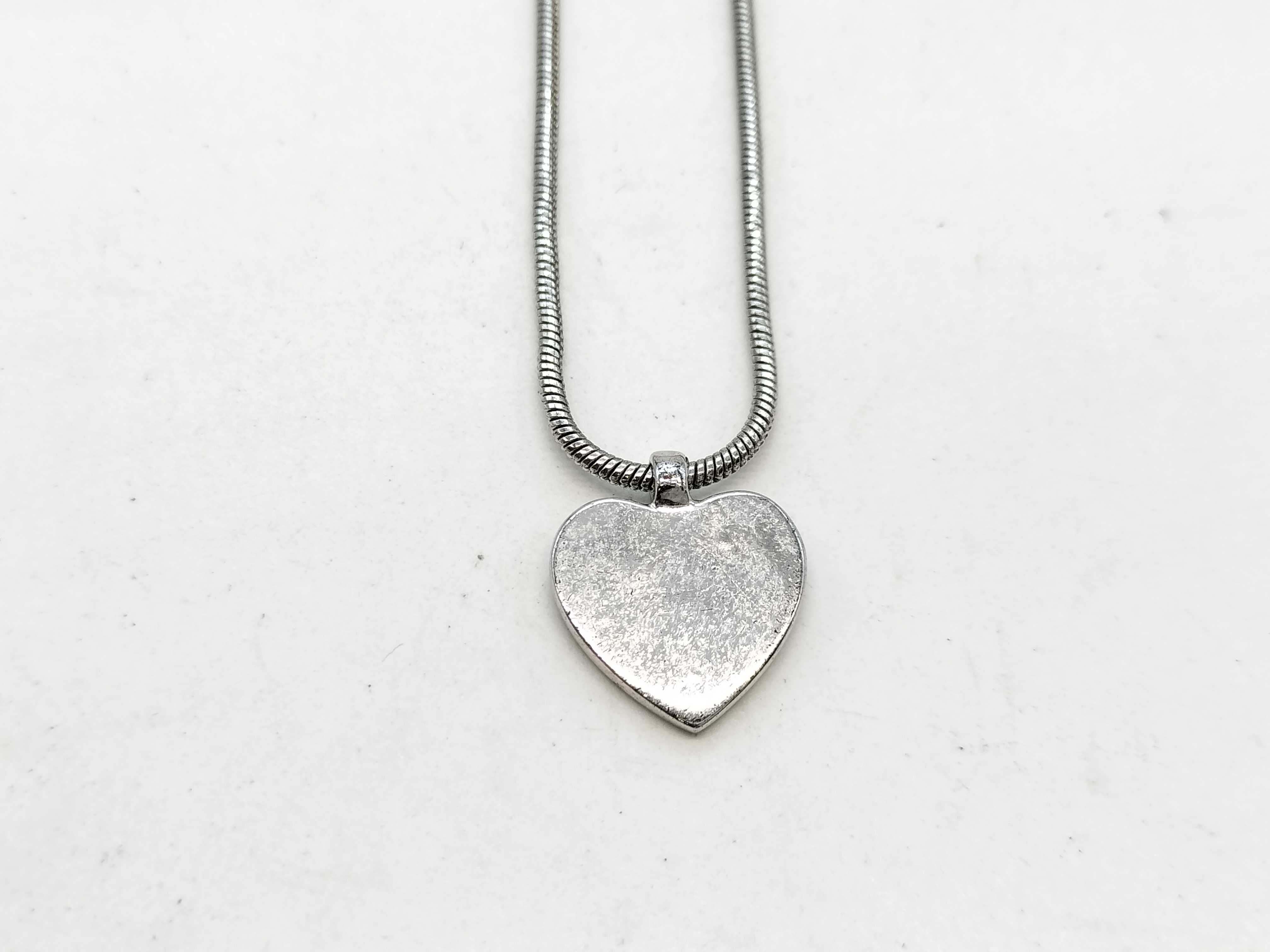Rhinestone Heart Silver Necklace — view 2