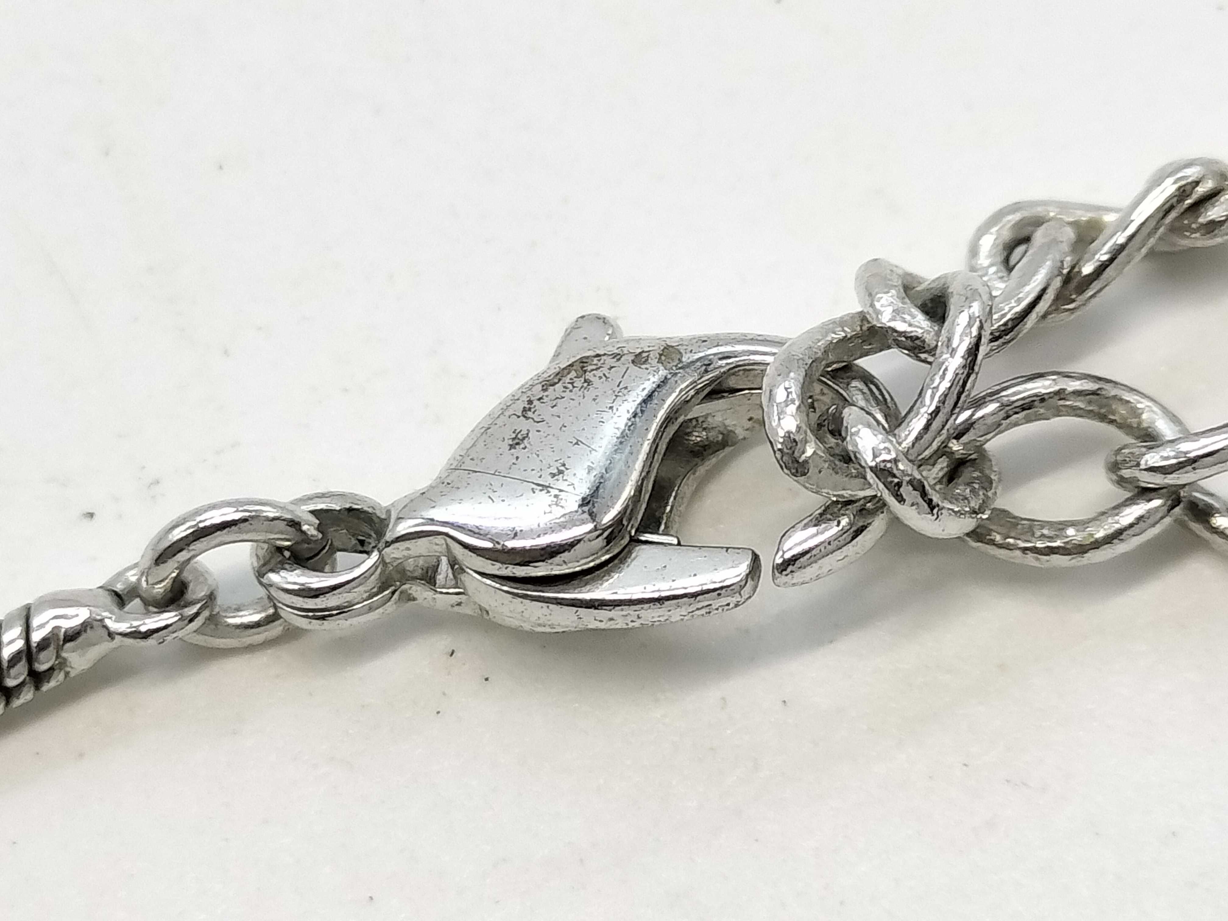 Rhinestone Heart Silver Necklace — view 4