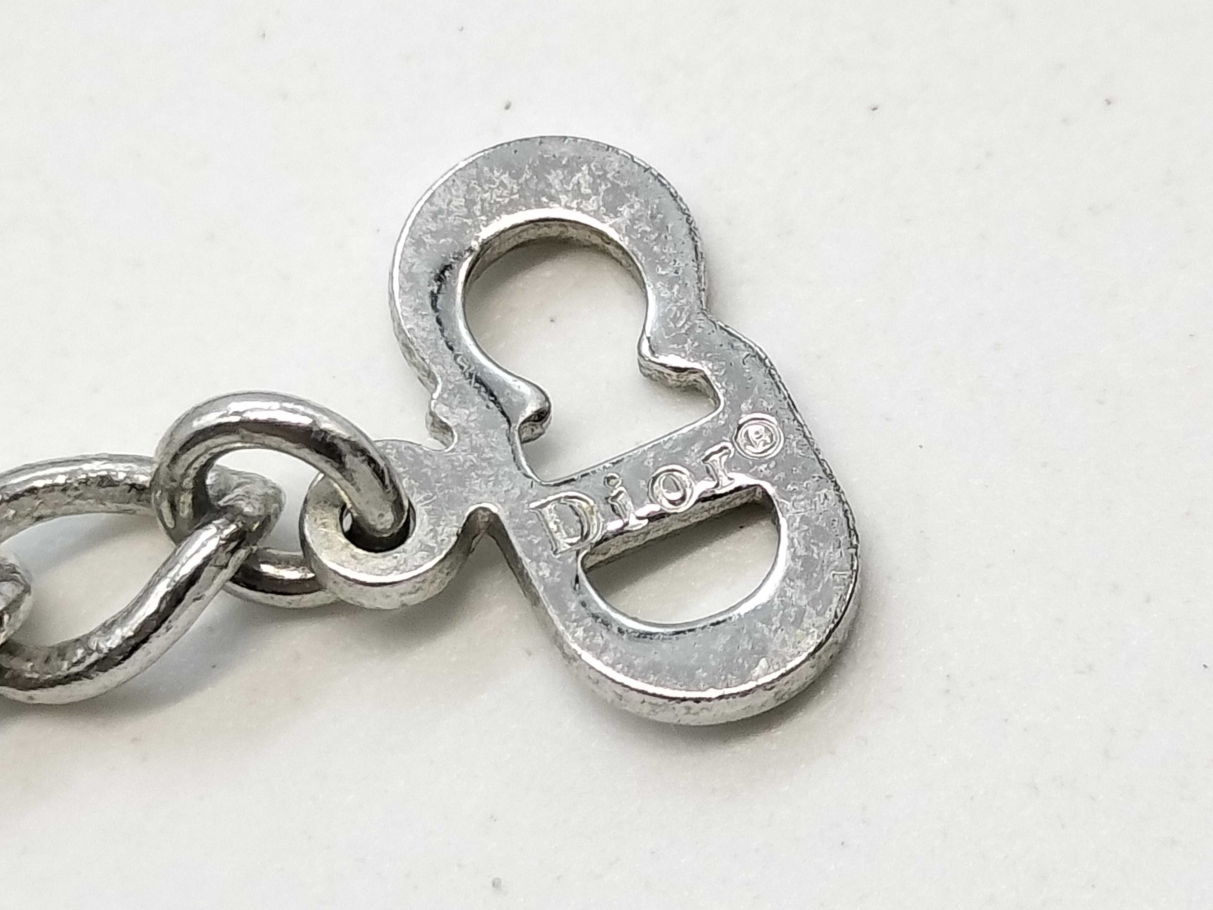 Rhinestone Heart Silver Necklace — view 5
