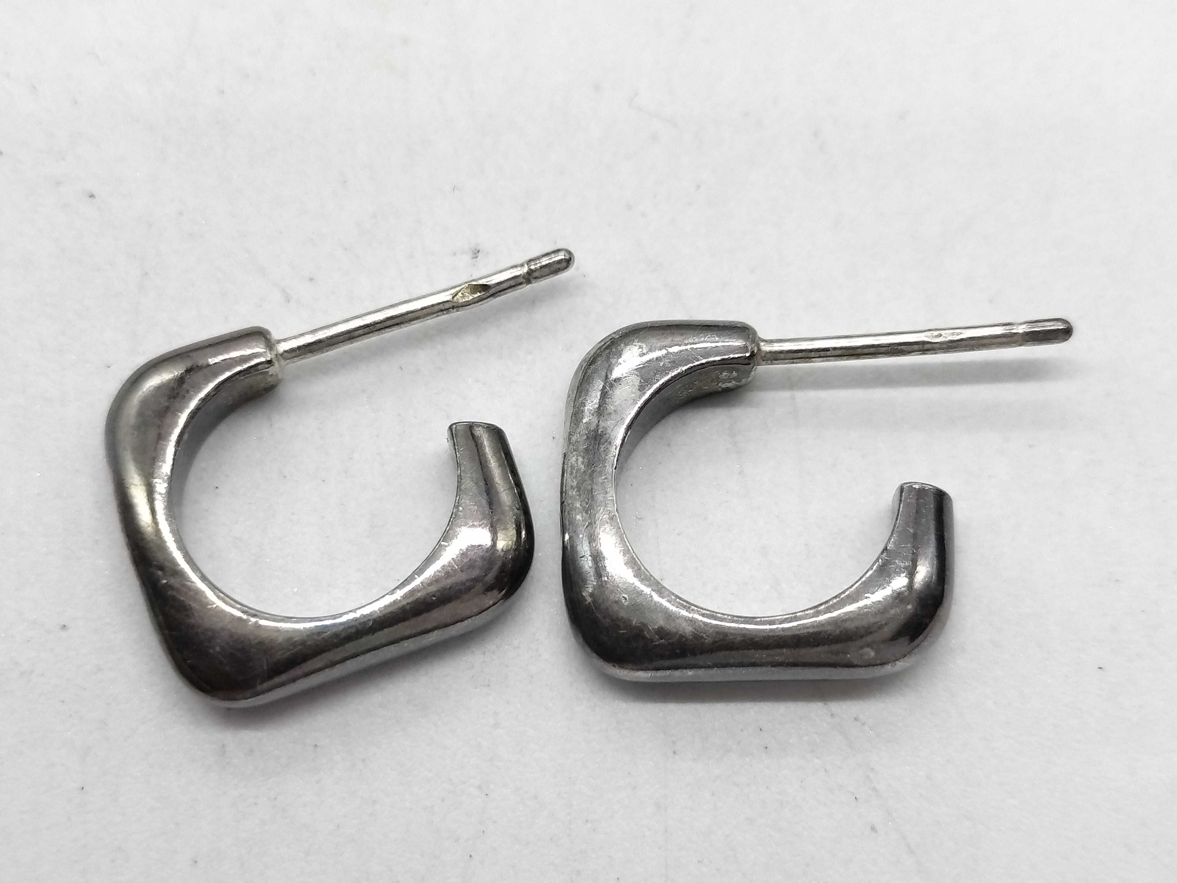 Square Hoop Logo Earrings, Ag925/SV925 Earrings — view 4