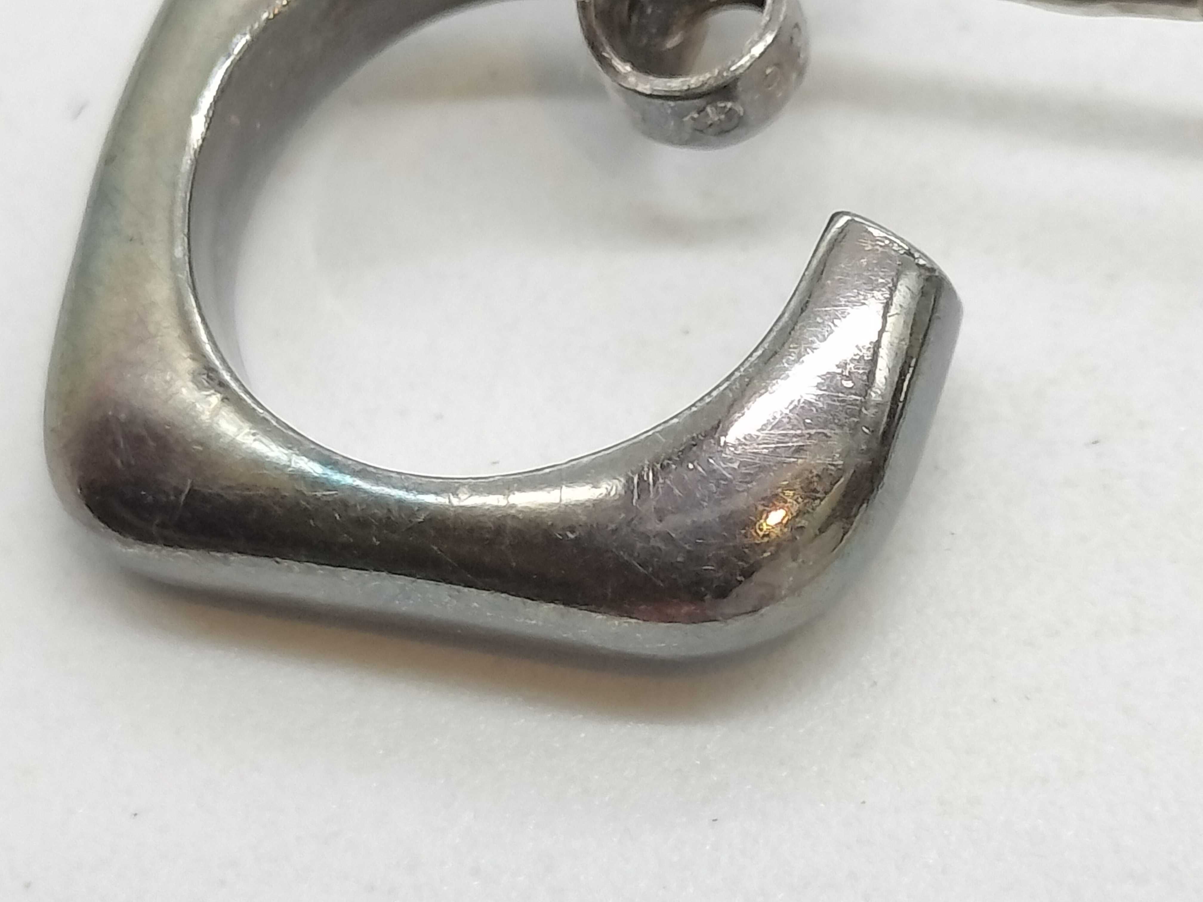 Square Hoop Logo Earrings, Ag925/SV925 Earrings — view 9