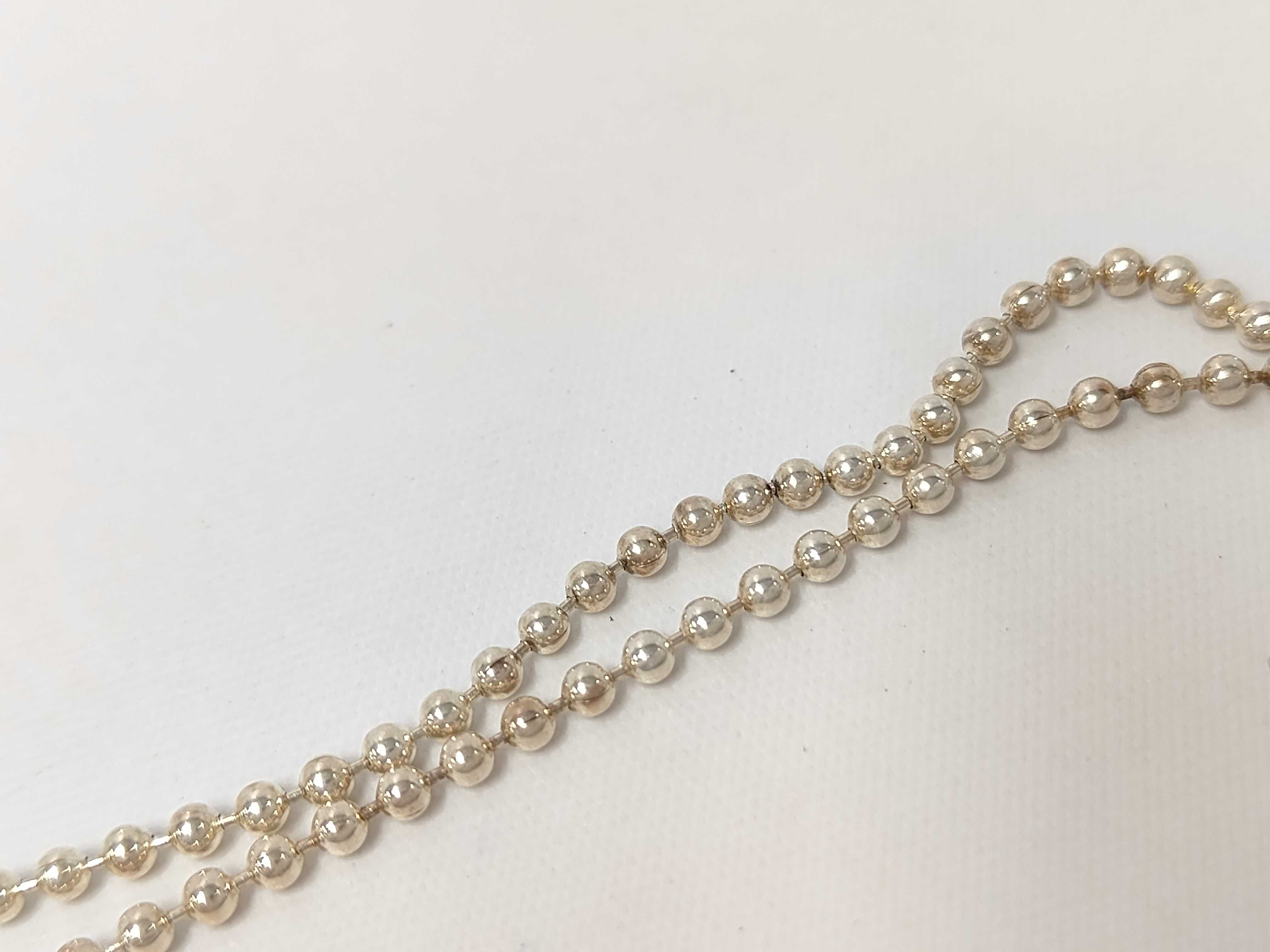 logo plate ball chain sterling silver (925) bracelet choker necklace — view 4