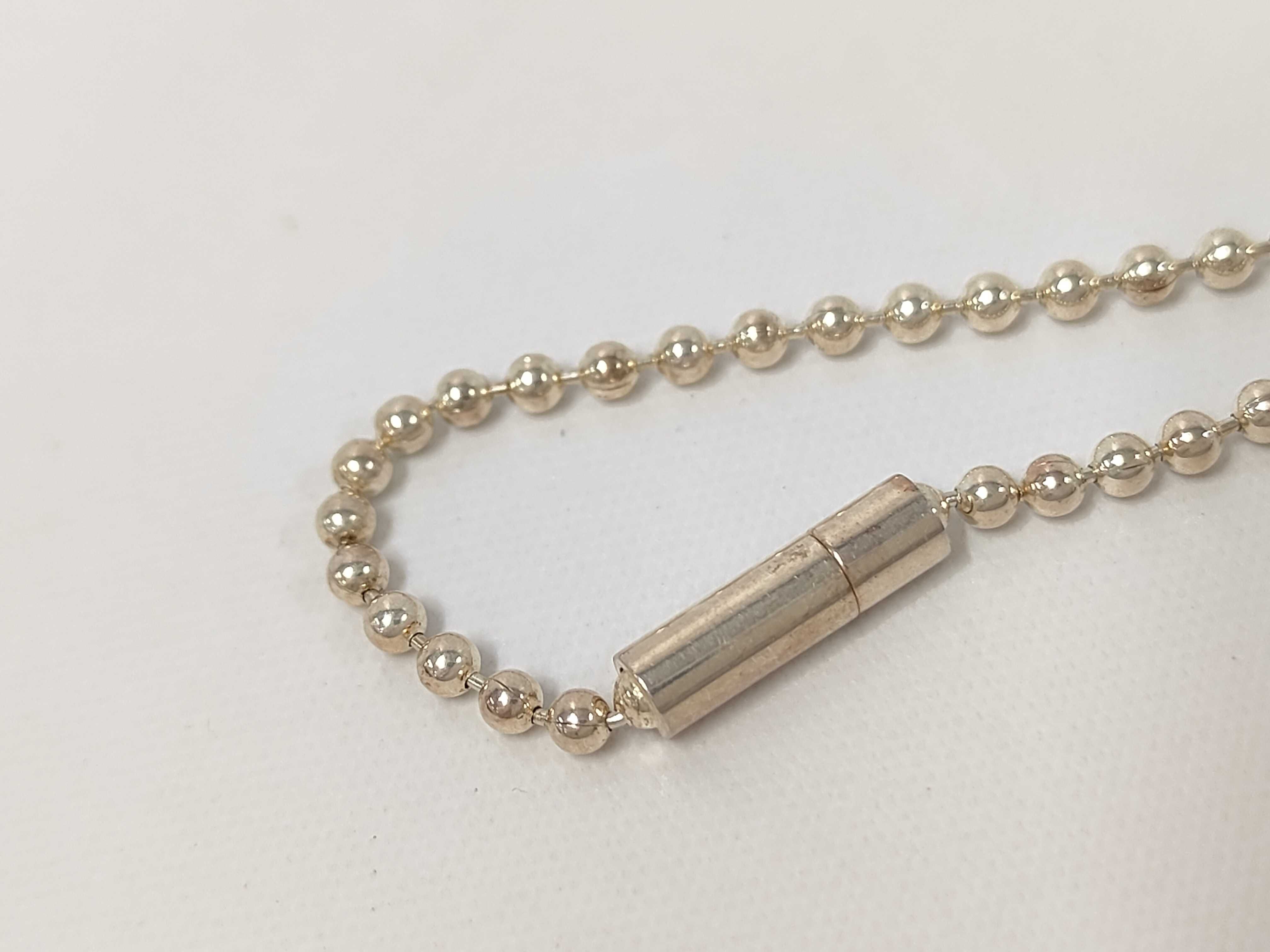 logo plate ball chain sterling silver (925) bracelet choker necklace — view 5