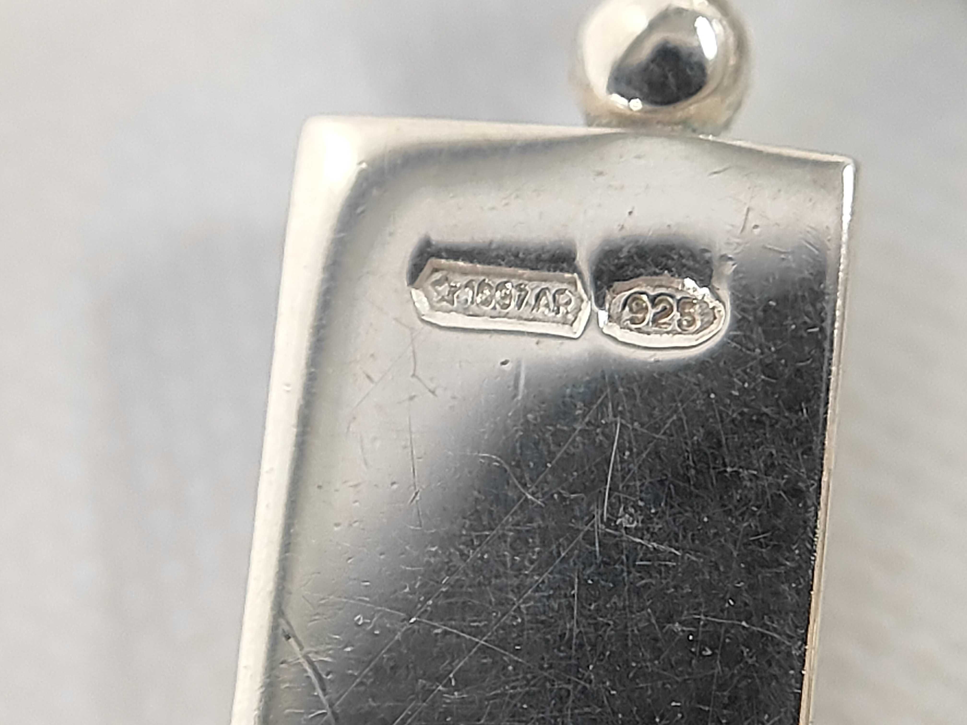 logo plate ball chain sterling silver (925) bracelet choker necklace — view 6
