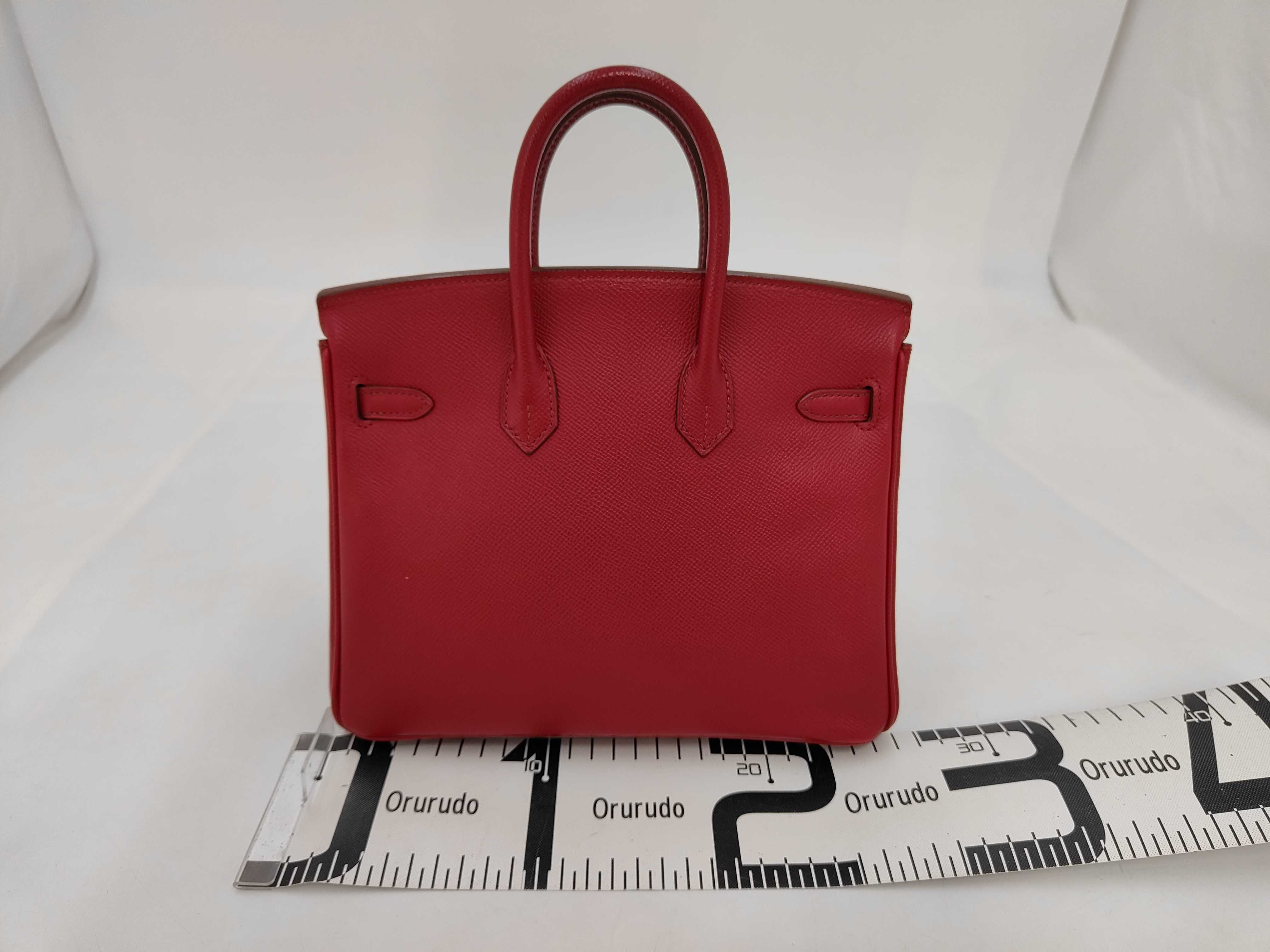 Birkin 25 Epsom Leather Rouge Vif Silver Hardware N Stamp Handbag — view 2