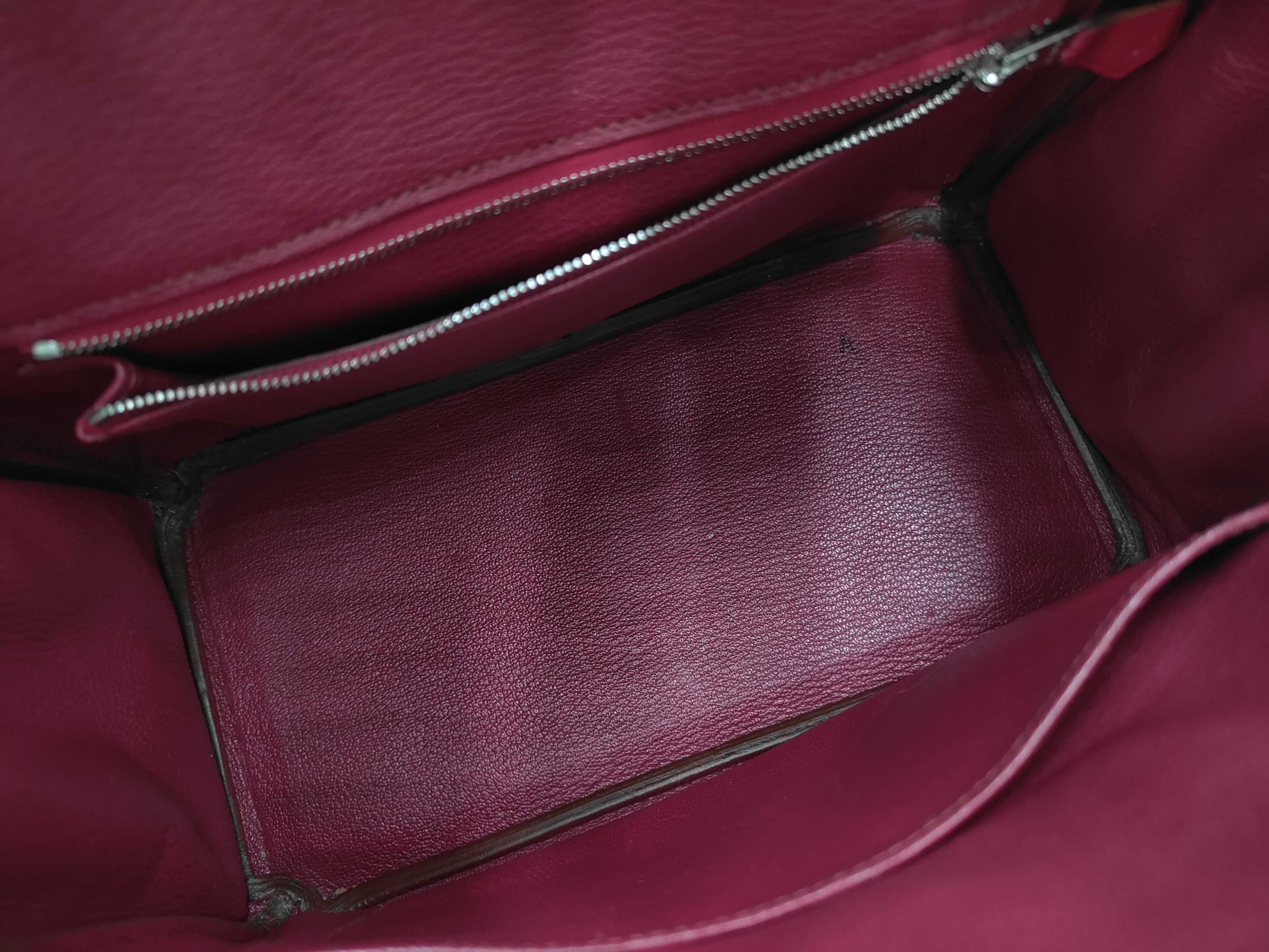 Birkin 25 Epsom Leather Rouge Vif Silver Hardware N Stamp Handbag — view 8