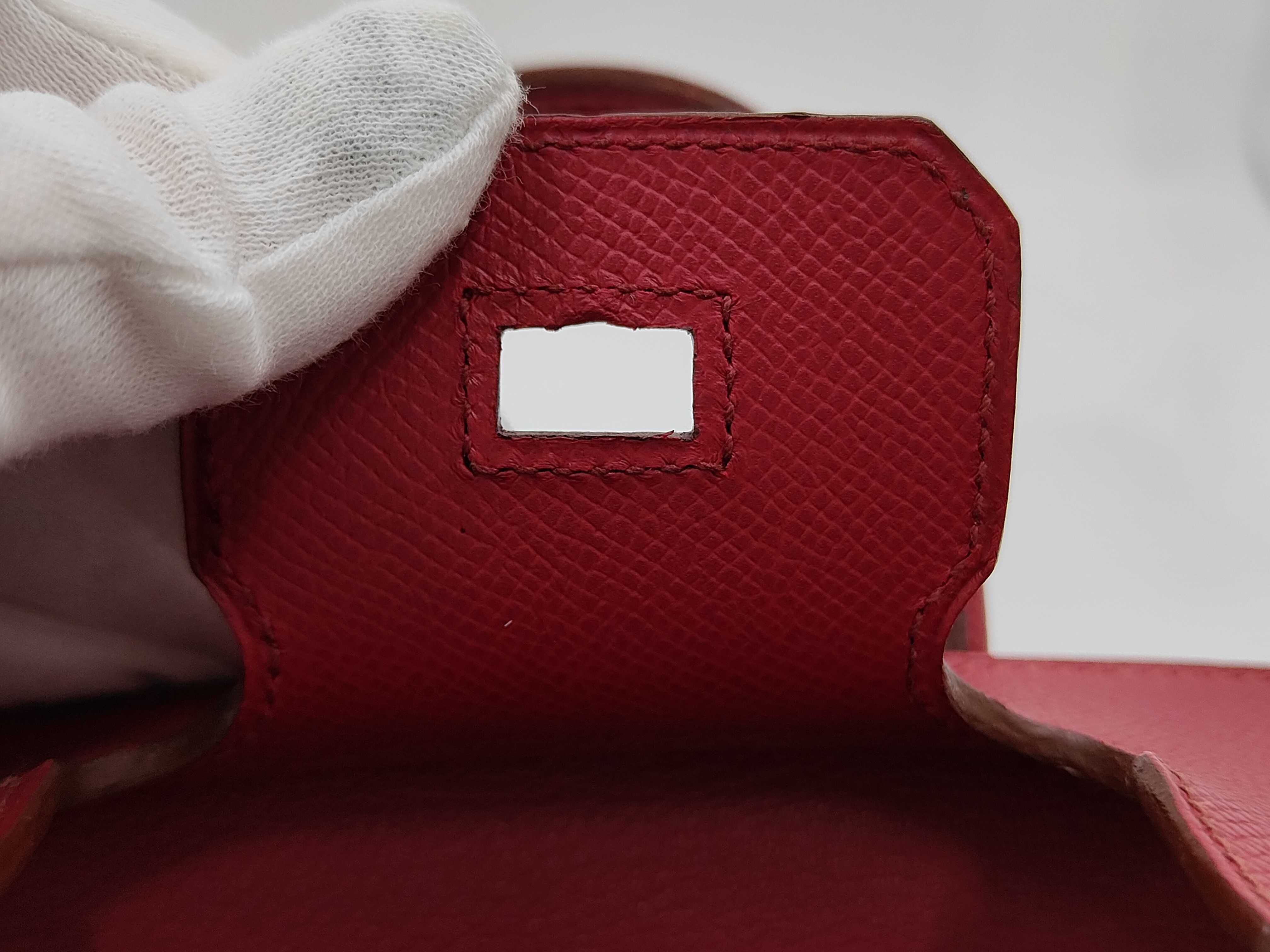 Birkin 25 Epsom Leather Rouge Vif Silver Hardware N Stamp Handbag — view 9