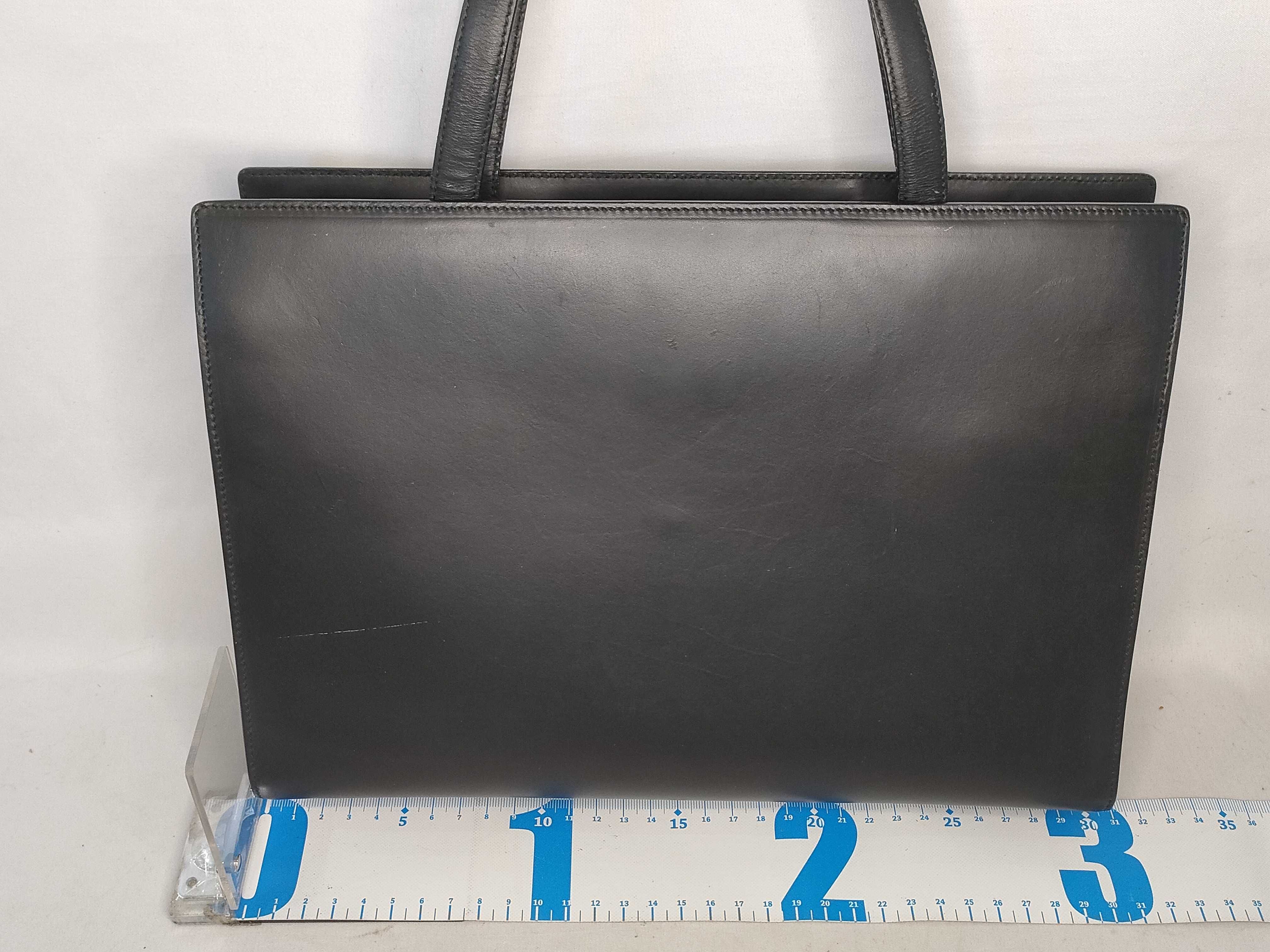 tote bag black leather tote bag — view 2
