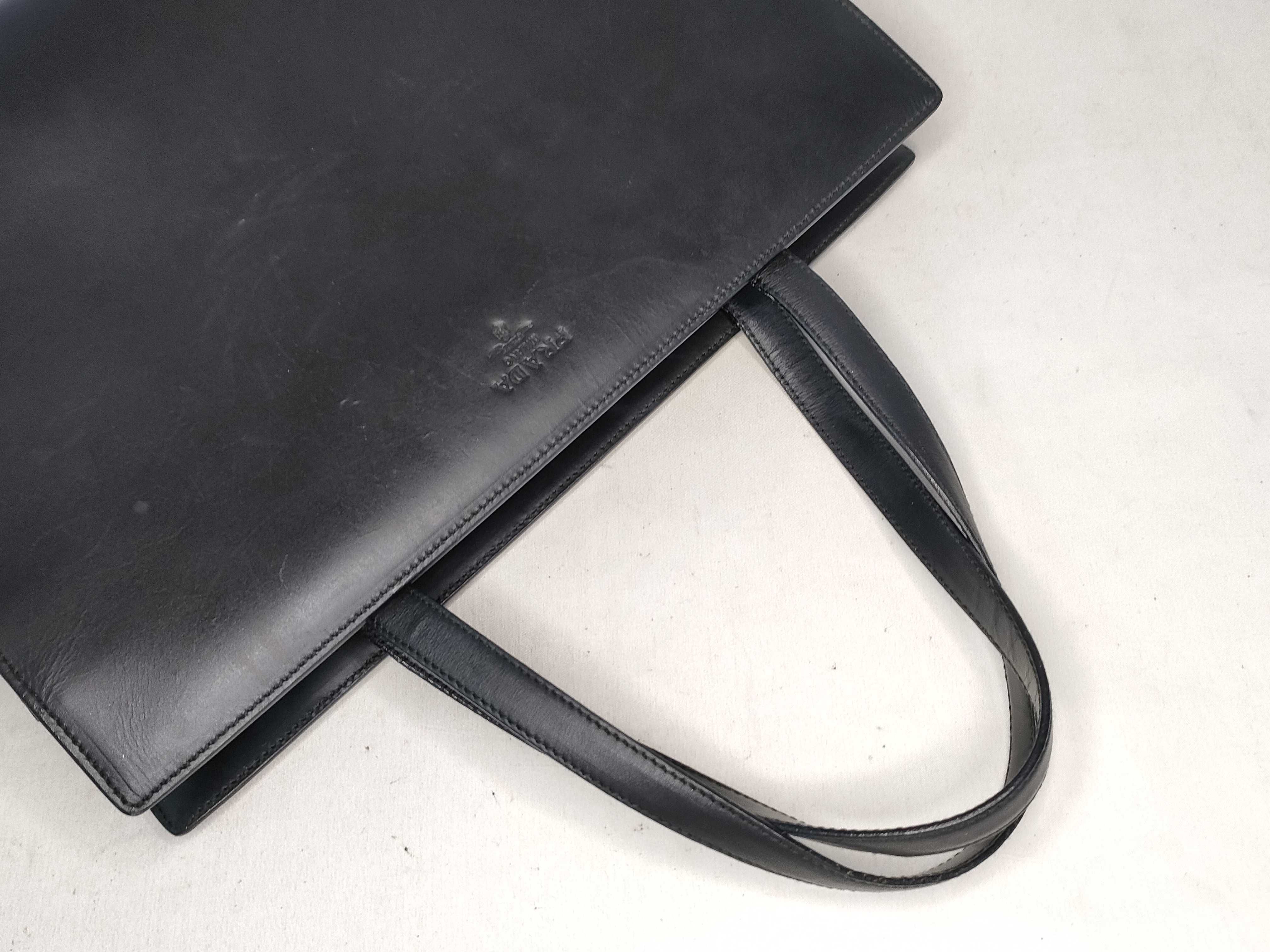 tote bag black leather tote bag — view 3