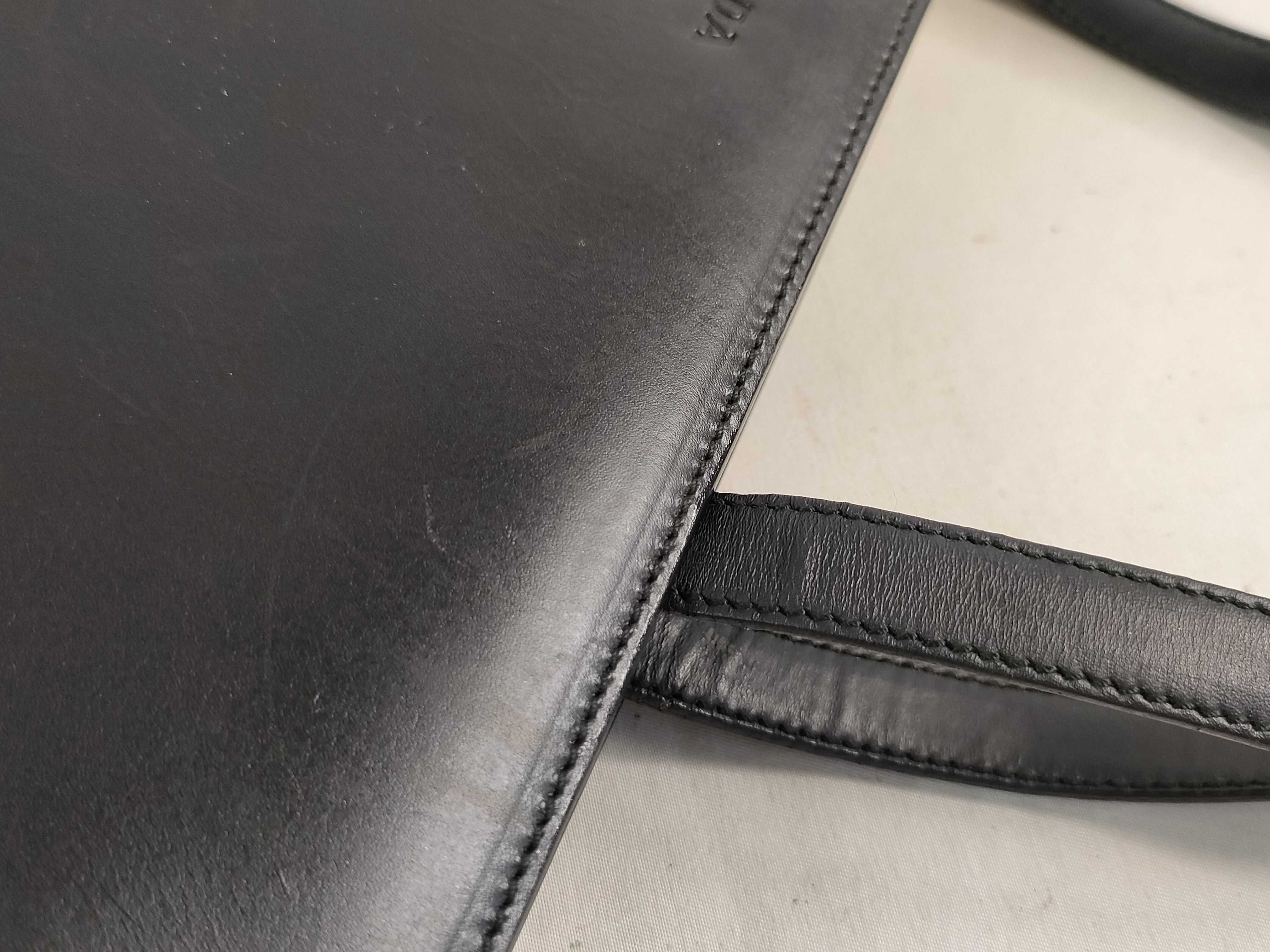tote bag black leather tote bag — view 5
