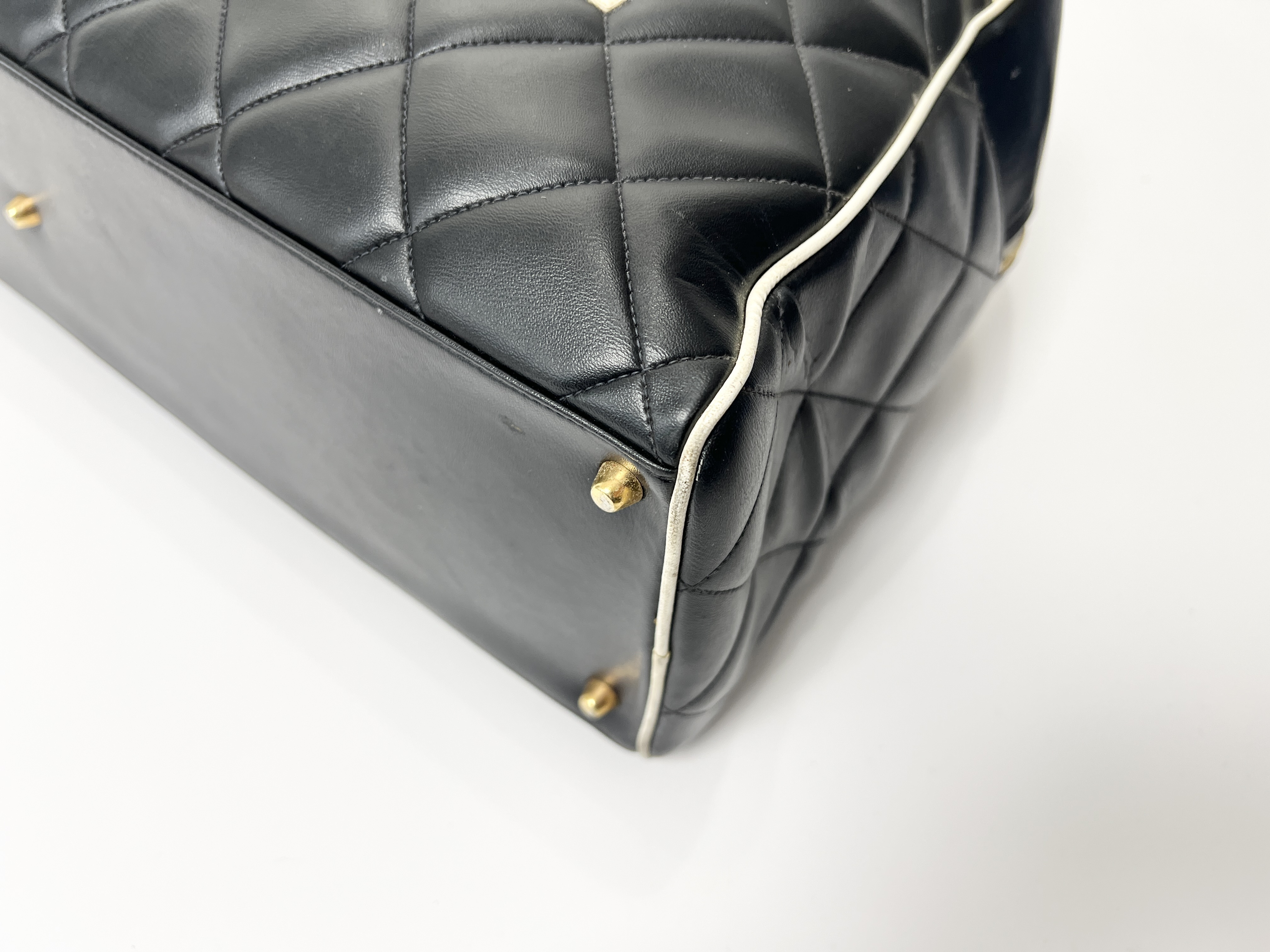 Matelassé Logo Bowling Quilted Lambskin Leather Handbag Boston Bag — view 12