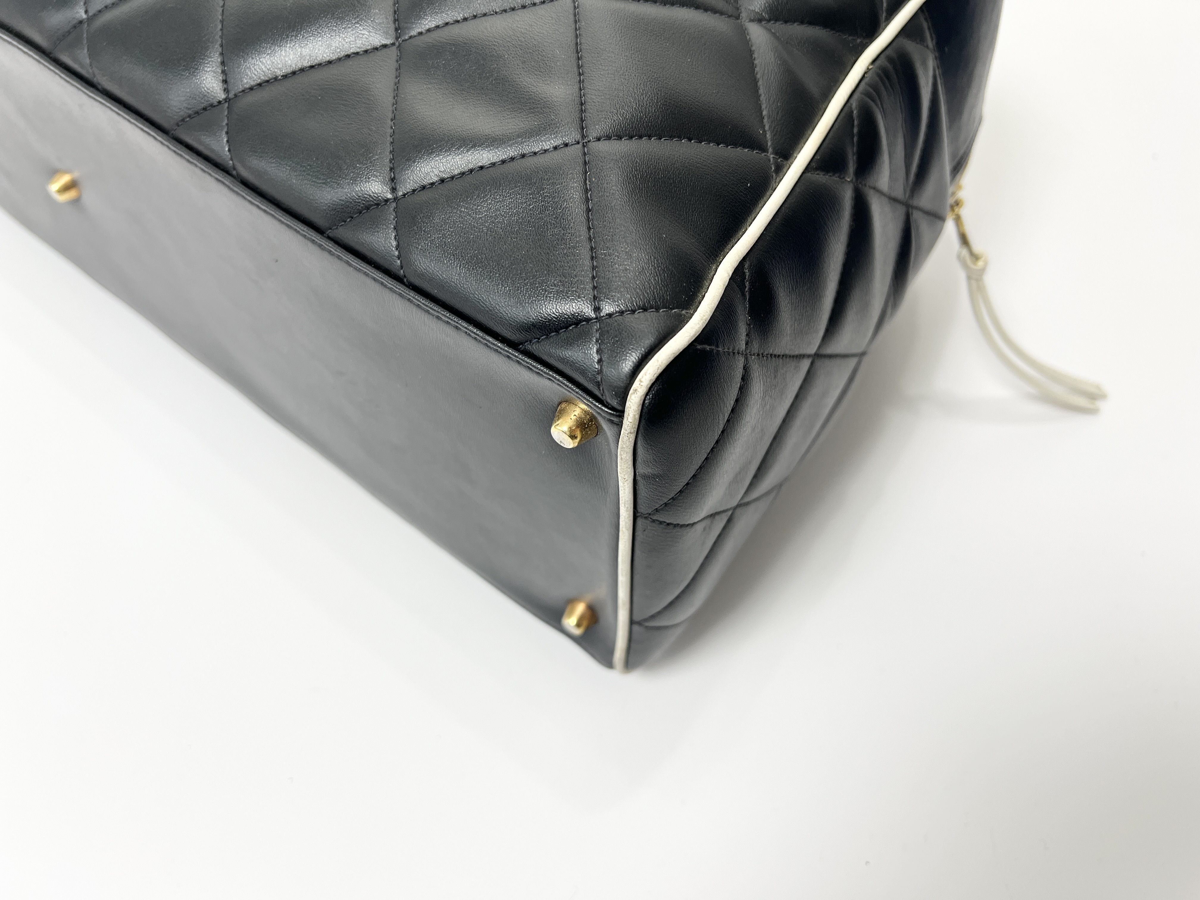Matelassé Logo Bowling Quilted Lambskin Leather Handbag Boston Bag — view 14
