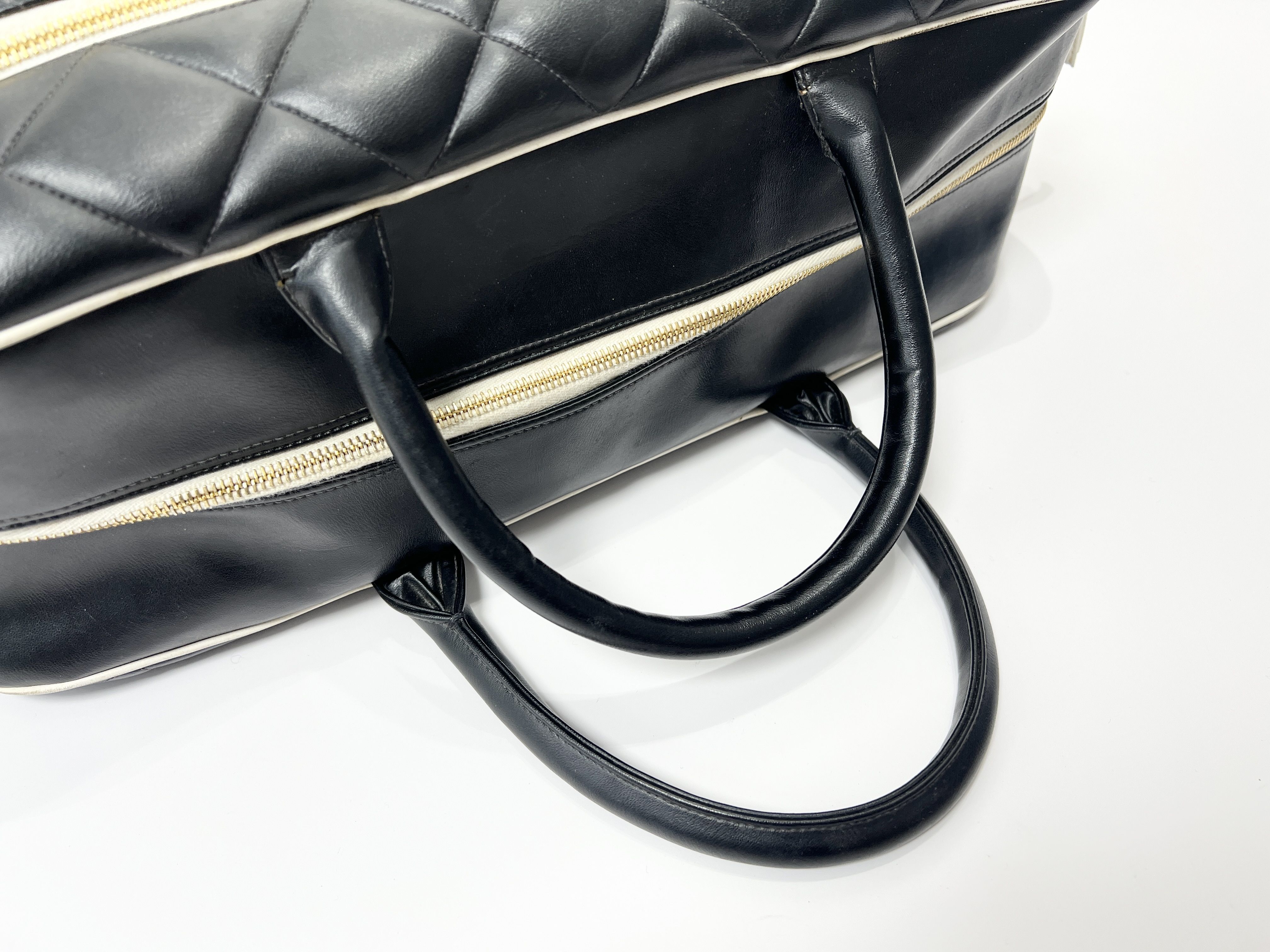 Matelassé Logo Bowling Quilted Lambskin Leather Handbag Boston Bag — view 3