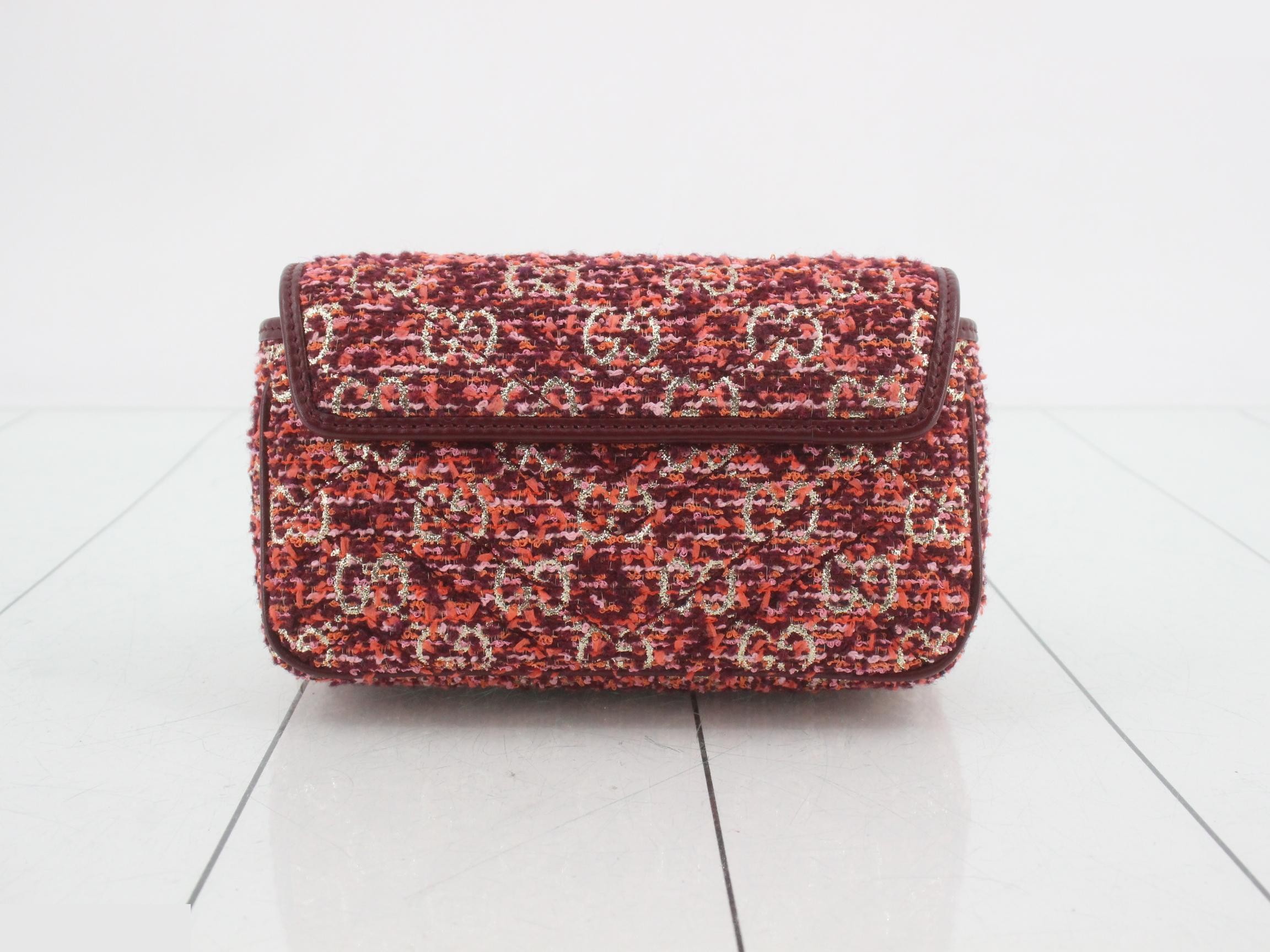 GG Marmont Chain Shoulder Bag, Tweed, 841290 — view 2