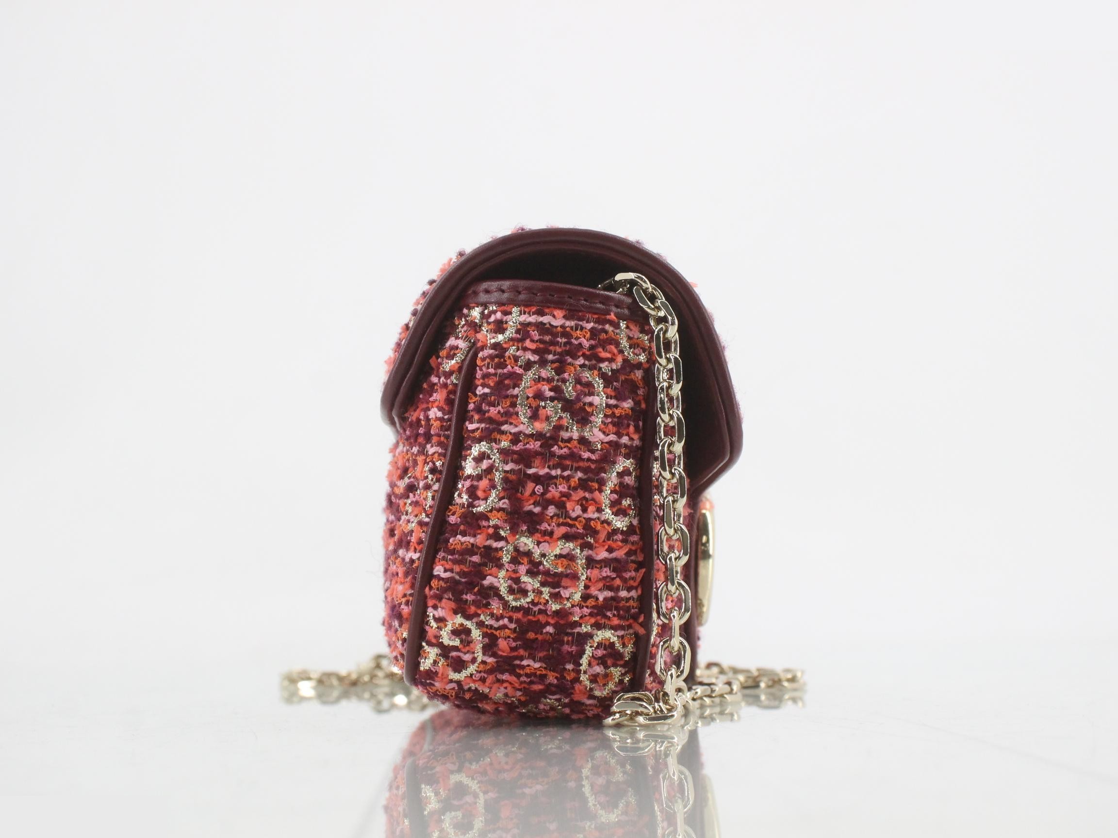 GG Marmont Chain Shoulder Bag, Tweed, 841290 — view 4