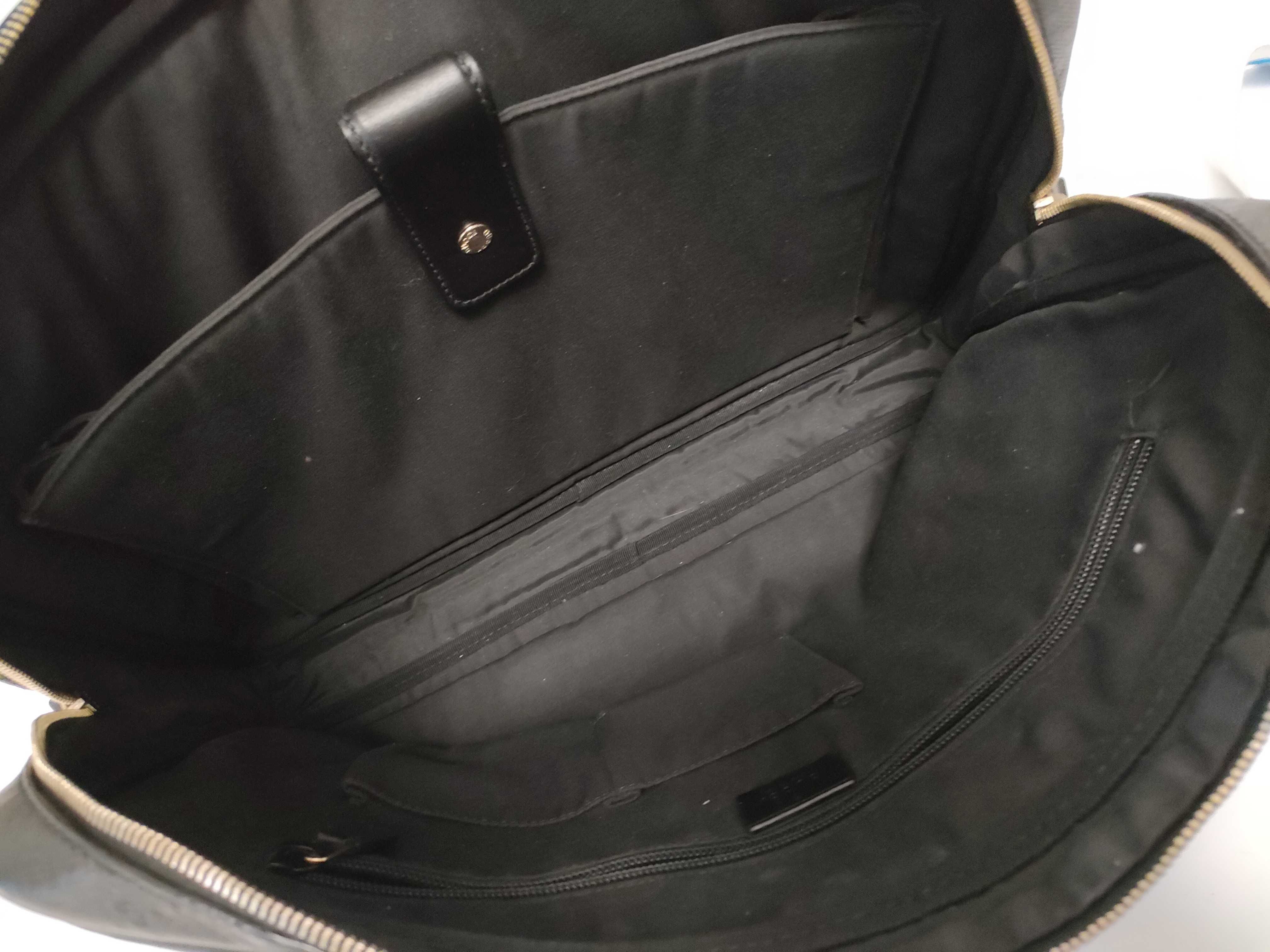 Diamante Leather Business Bag Shoulder Bag Black Serial Number — view 9