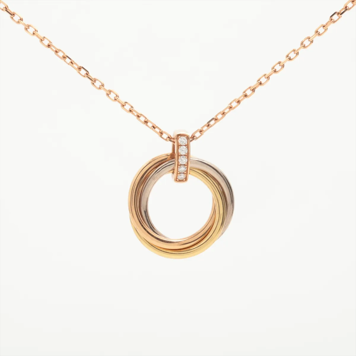 Trinity Diamond Necklace 750 (Yellow Gold x Pink Gold x White Gold) 9.1g BEQ204