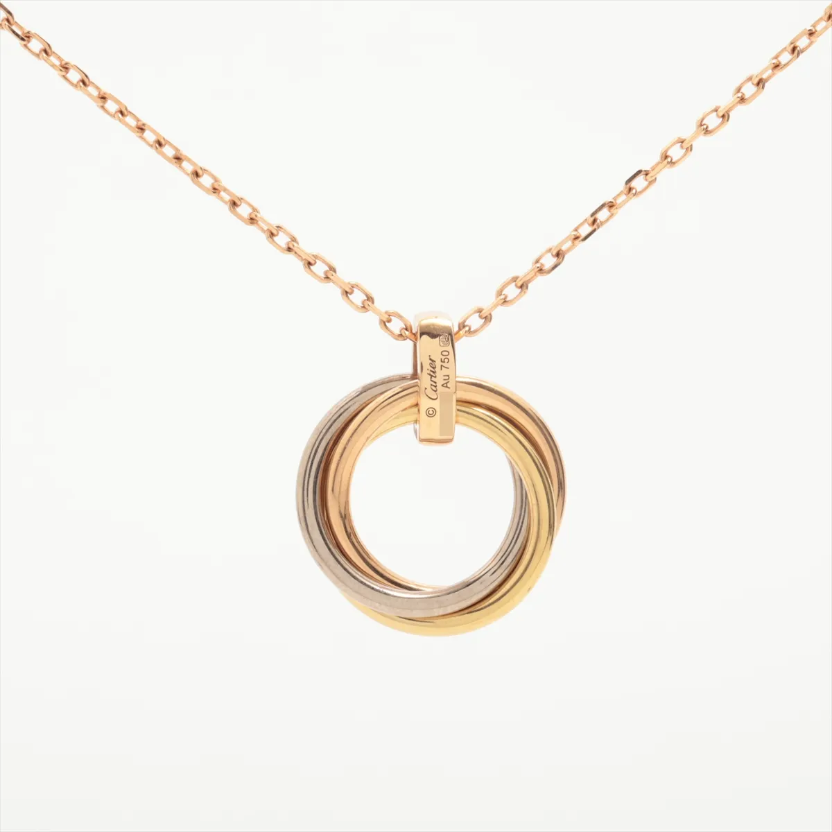 Trinity Diamond Necklace 750 (Yellow Gold x Pink Gold x White Gold) 9.1g BEQ204 — view 2