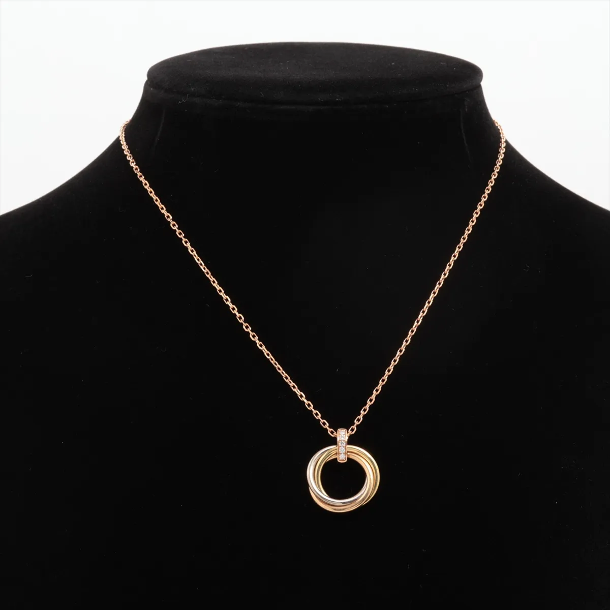 Trinity Diamond Necklace 750 (Yellow Gold x Pink Gold x White Gold) 9.1g BEQ204 — view 5
