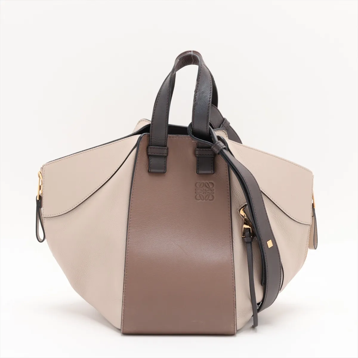 Hammock Small Leather 2-Way Handbag, Beige