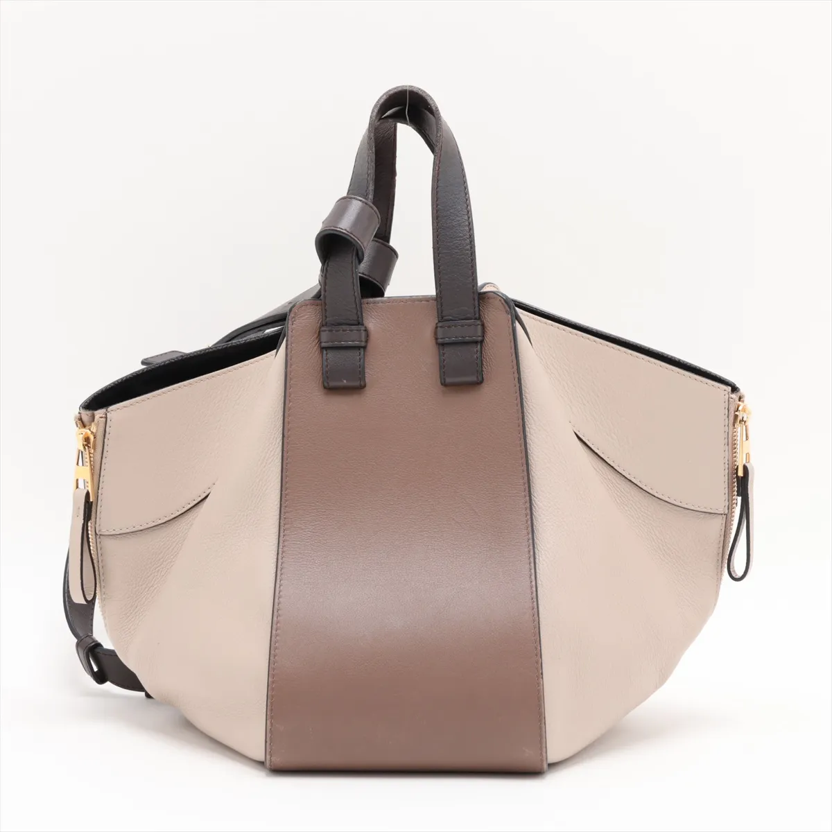 Hammock Small Leather 2-Way Handbag, Beige — view 2
