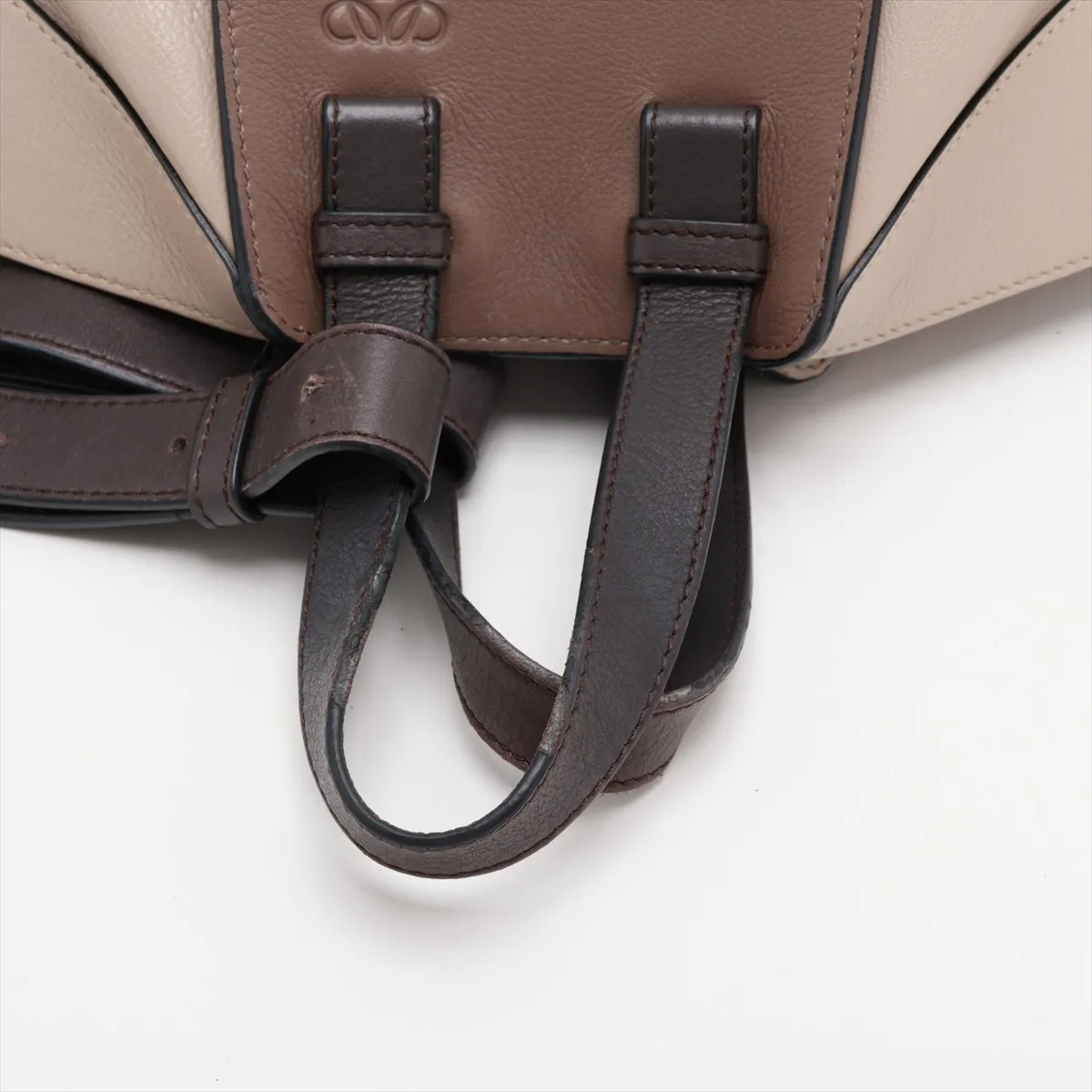 Hammock Small Leather 2-Way Handbag, Beige — view 5