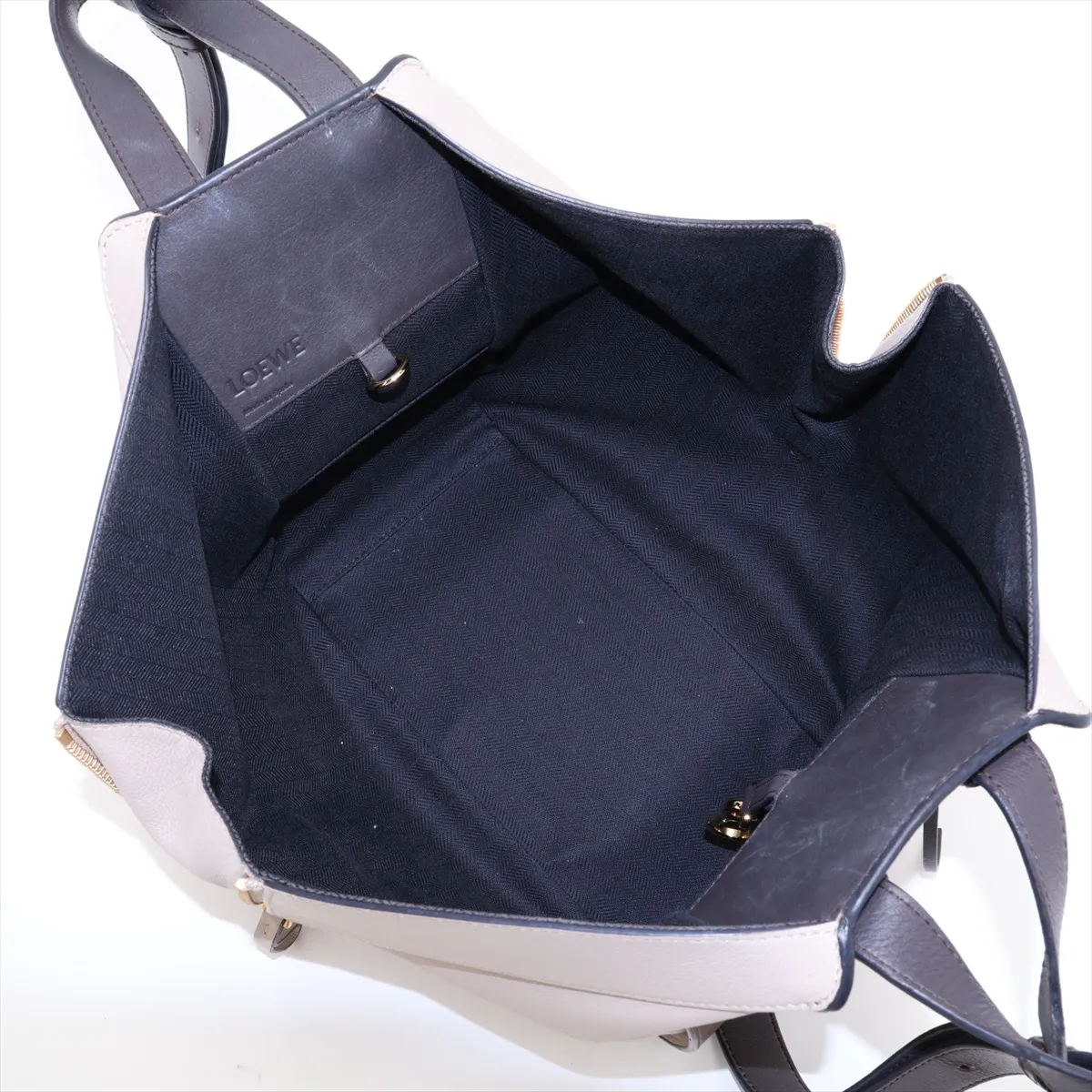 Hammock Small Leather 2-Way Handbag, Beige — view 8