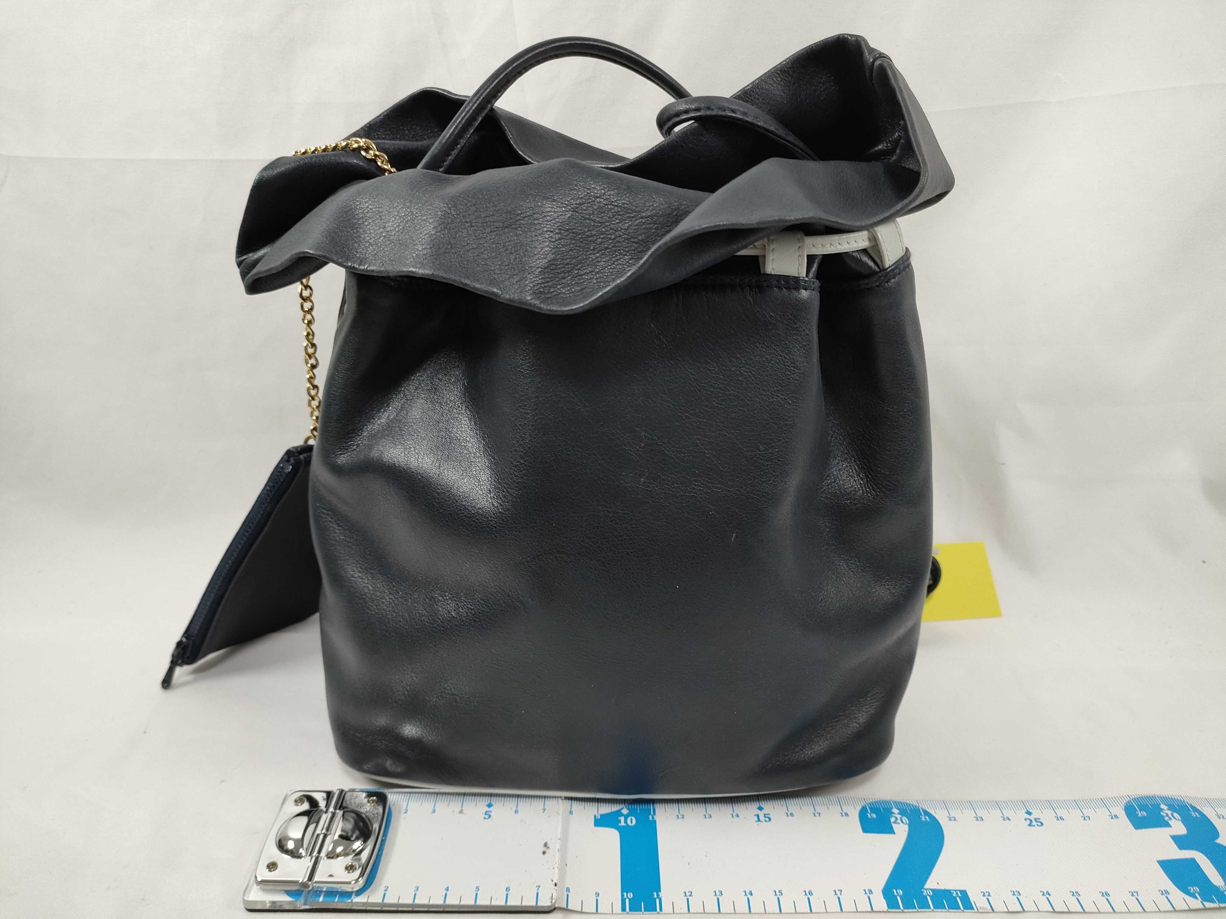 Drawstring Leather Shoulder Bag — view 2