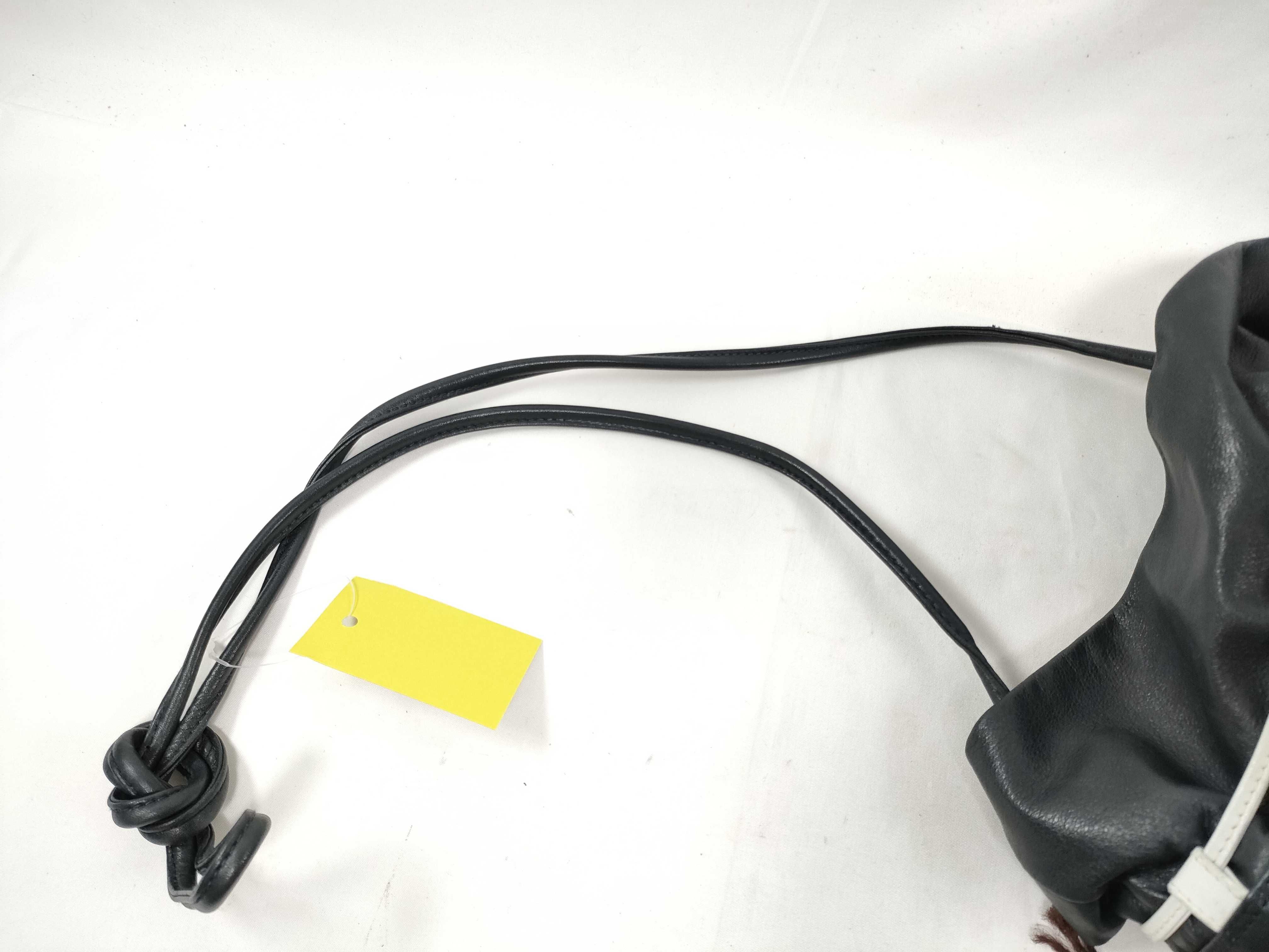 Drawstring Leather Shoulder Bag — view 3