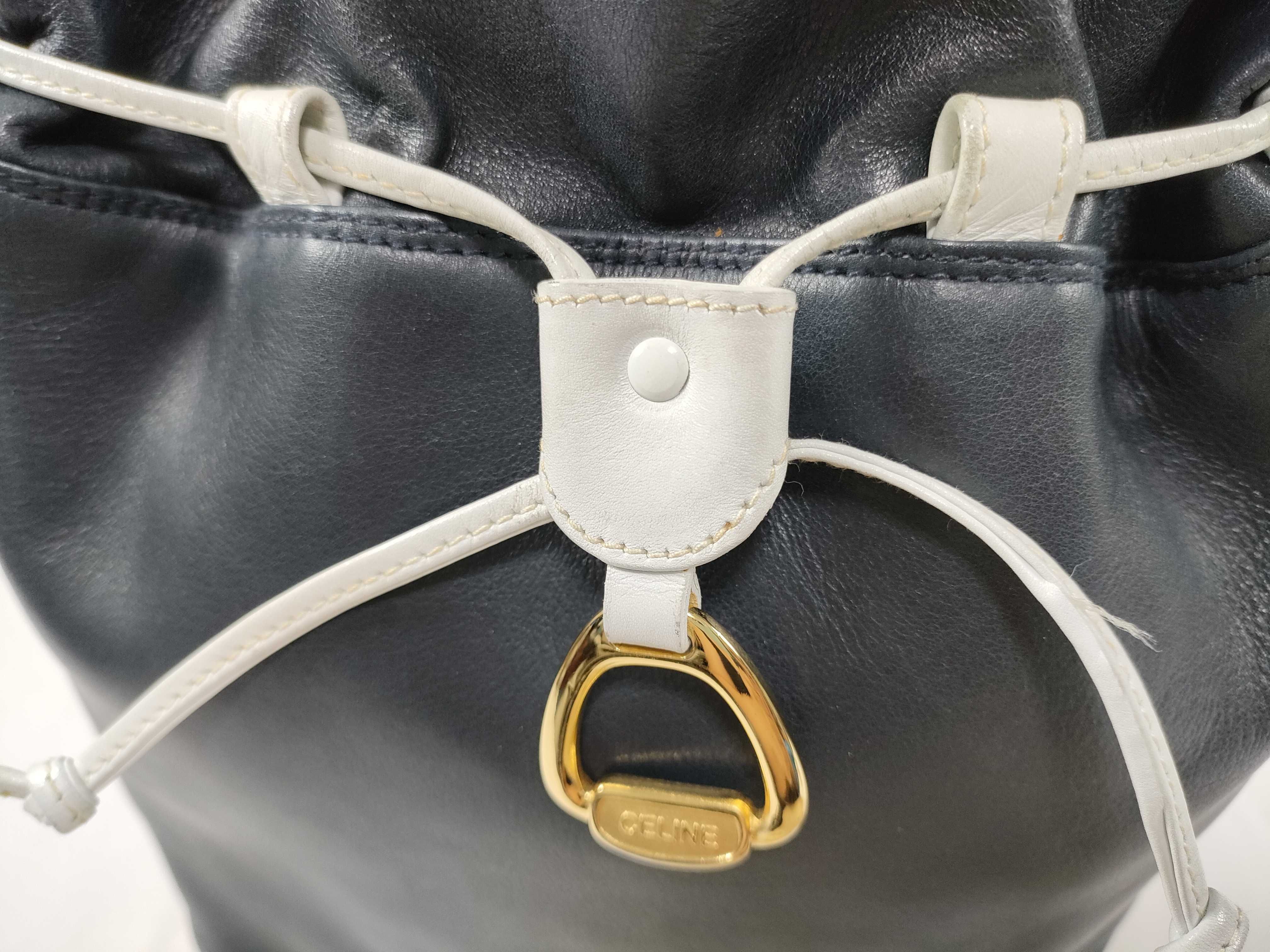 Drawstring Leather Shoulder Bag — view 7