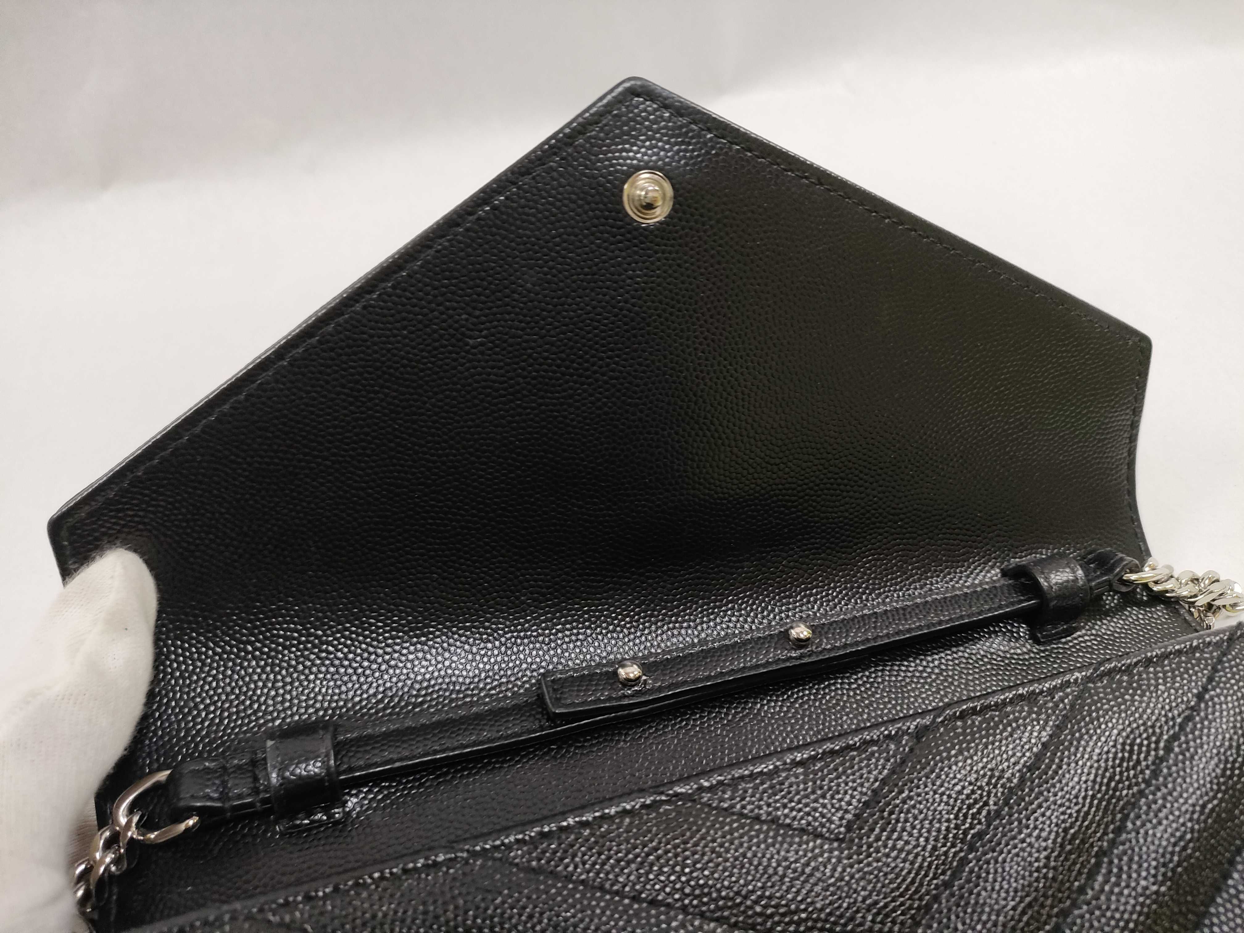 PH-YSL Black Envelope Leather Shoulder Bag 20cm — view 14
