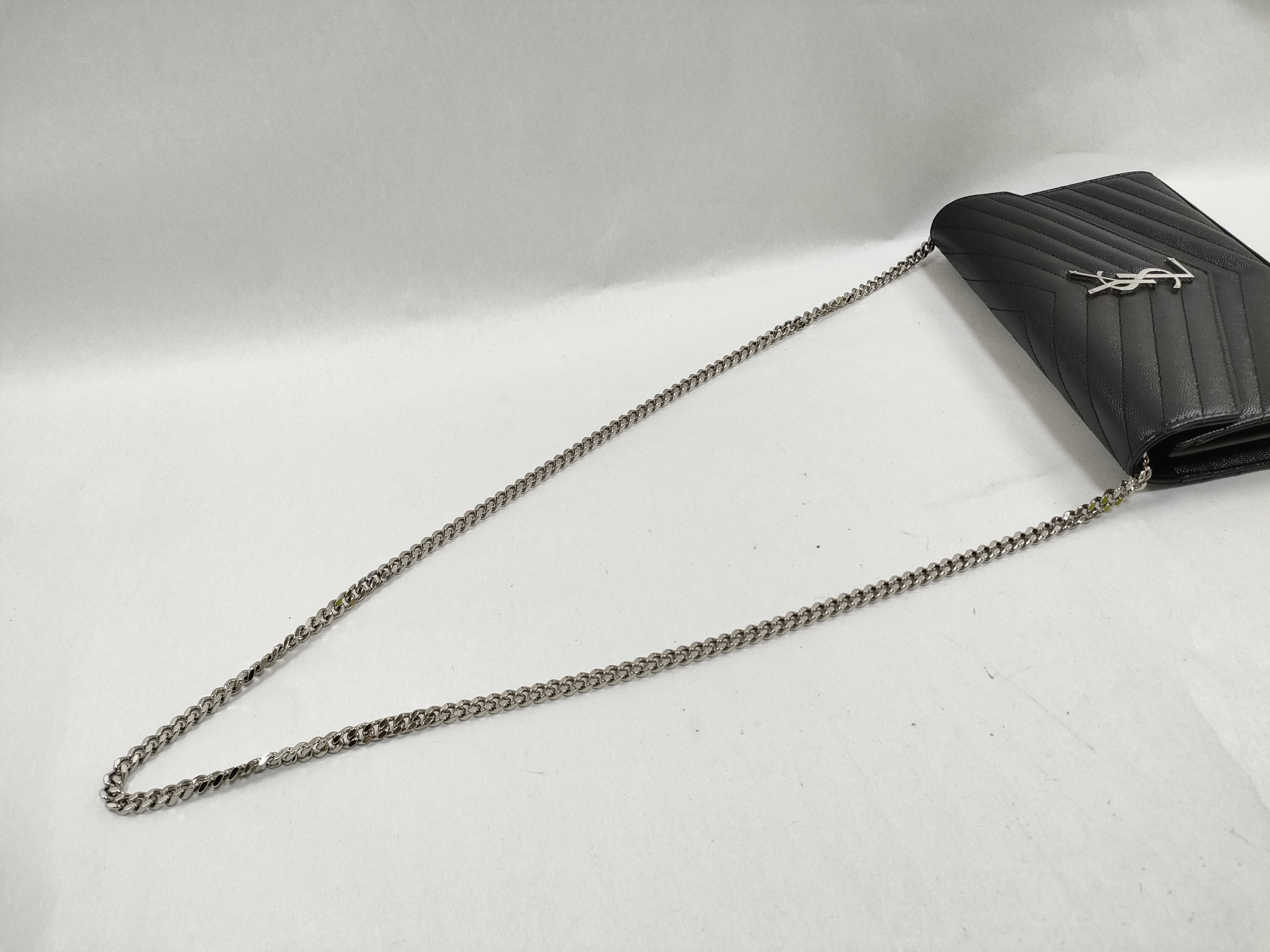 PH-YSL Black Envelope Leather Shoulder Bag 20cm — view 3