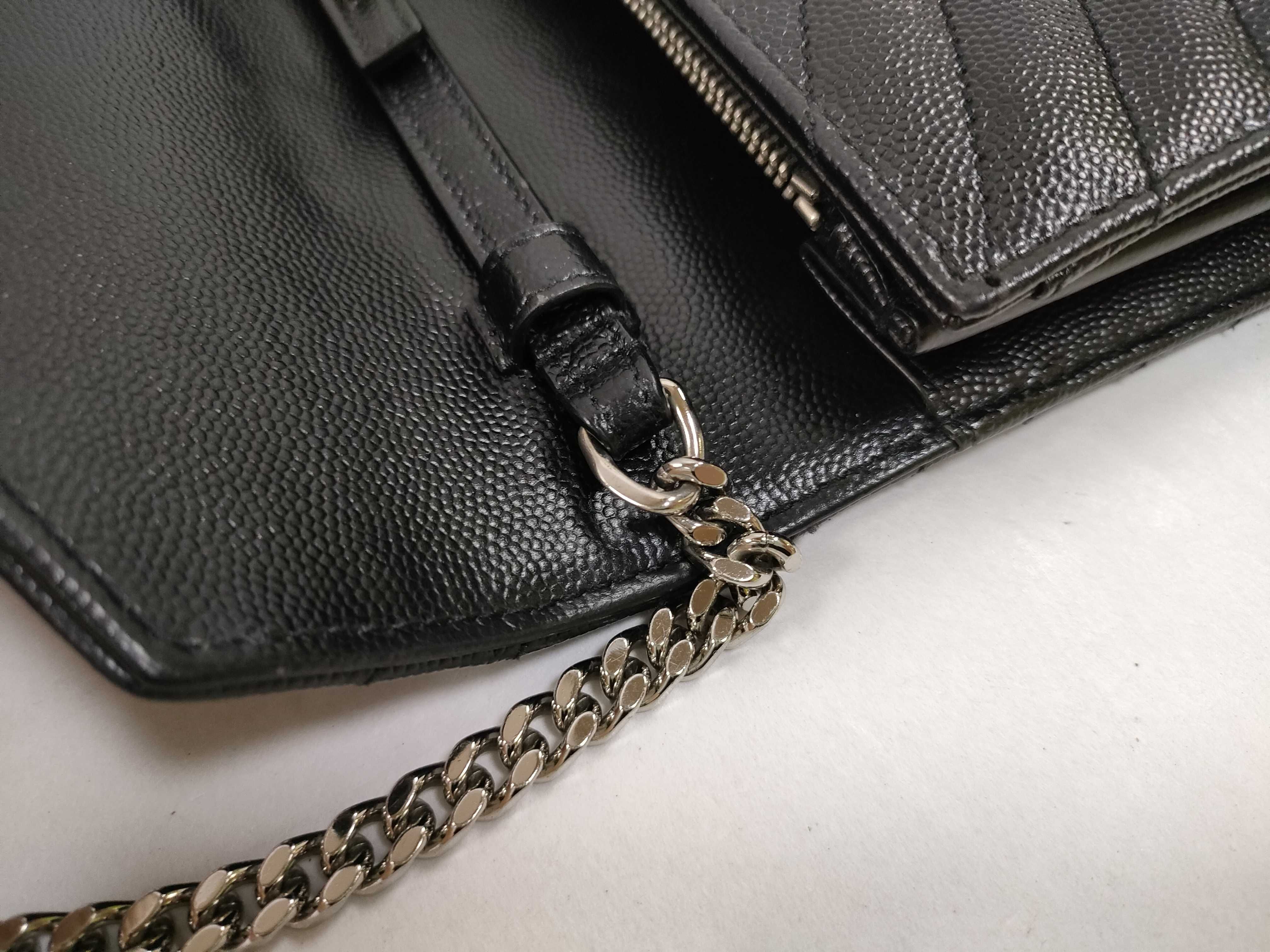 PH-YSL Black Envelope Leather Shoulder Bag 20cm — view 5