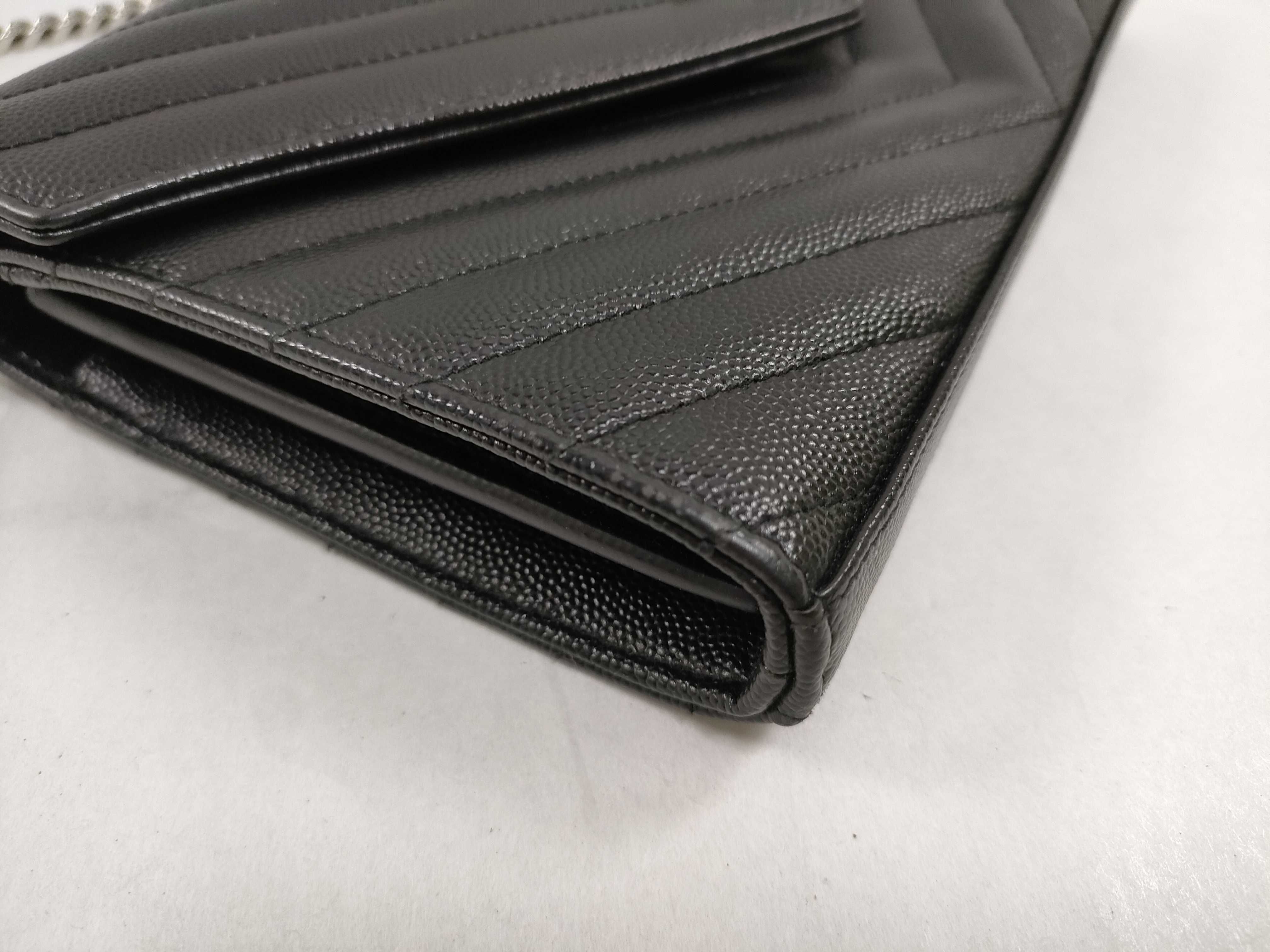 PH-YSL Black Envelope Leather Shoulder Bag 20cm — view 6