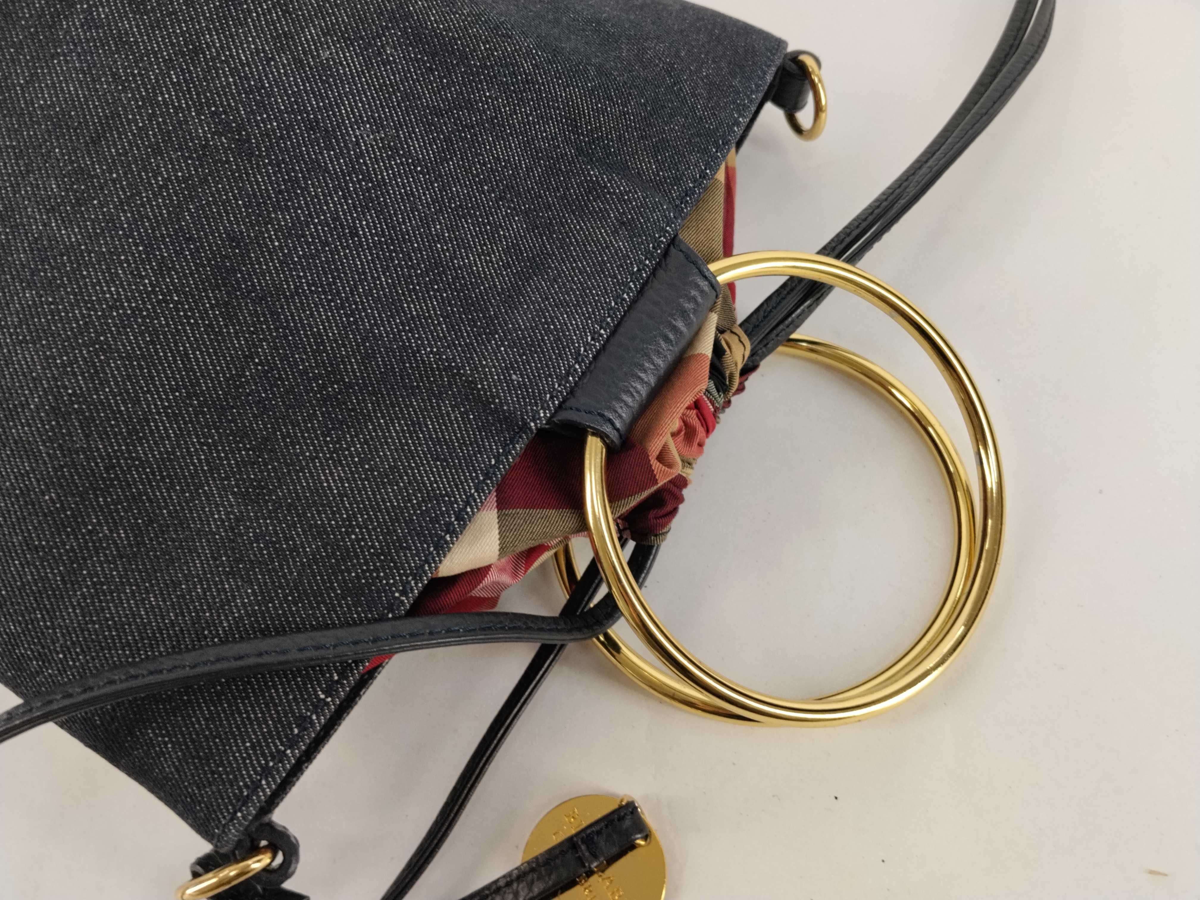 Blue Label Denim Bucket Bag 2-Way Shoulder Bag/Handbag — view 3