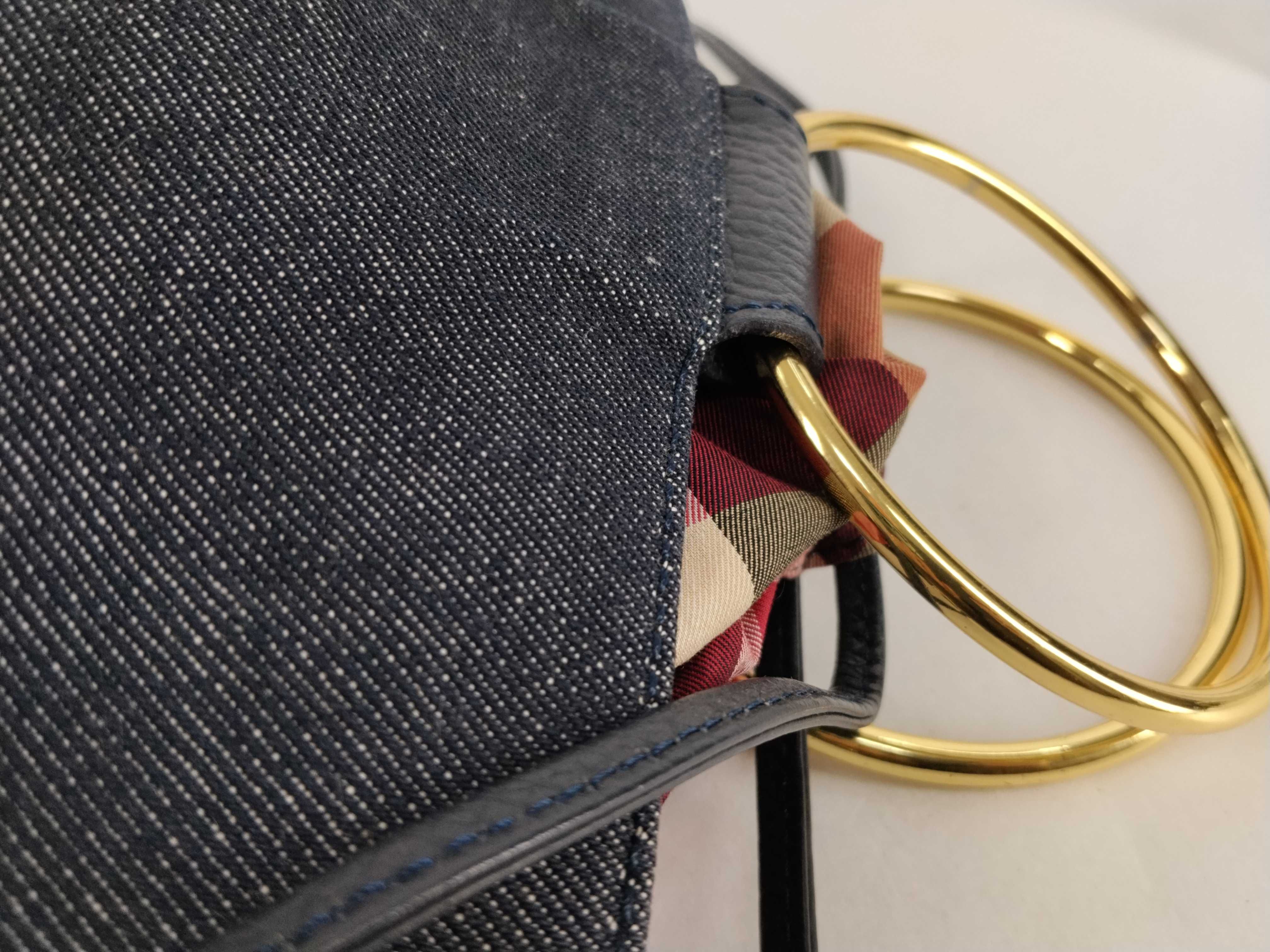 Blue Label Denim Bucket Bag 2-Way Shoulder Bag/Handbag — view 5