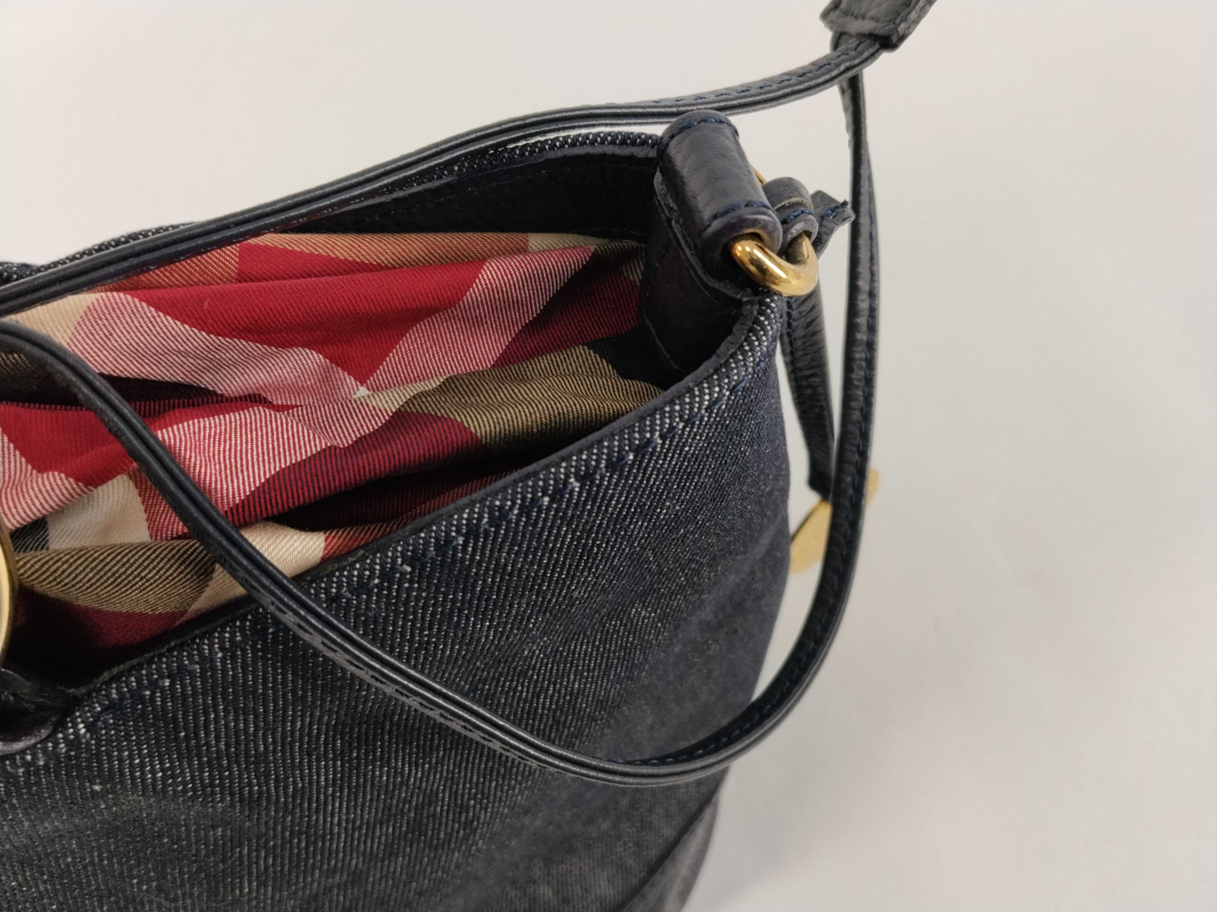 Blue Label Denim Bucket Bag 2-Way Shoulder Bag/Handbag — view 8