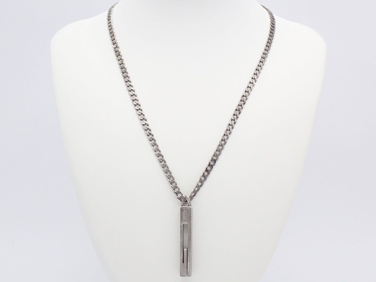 Cutout G Necklace, Black Coated, Chain Approx. 50cm — view 2
