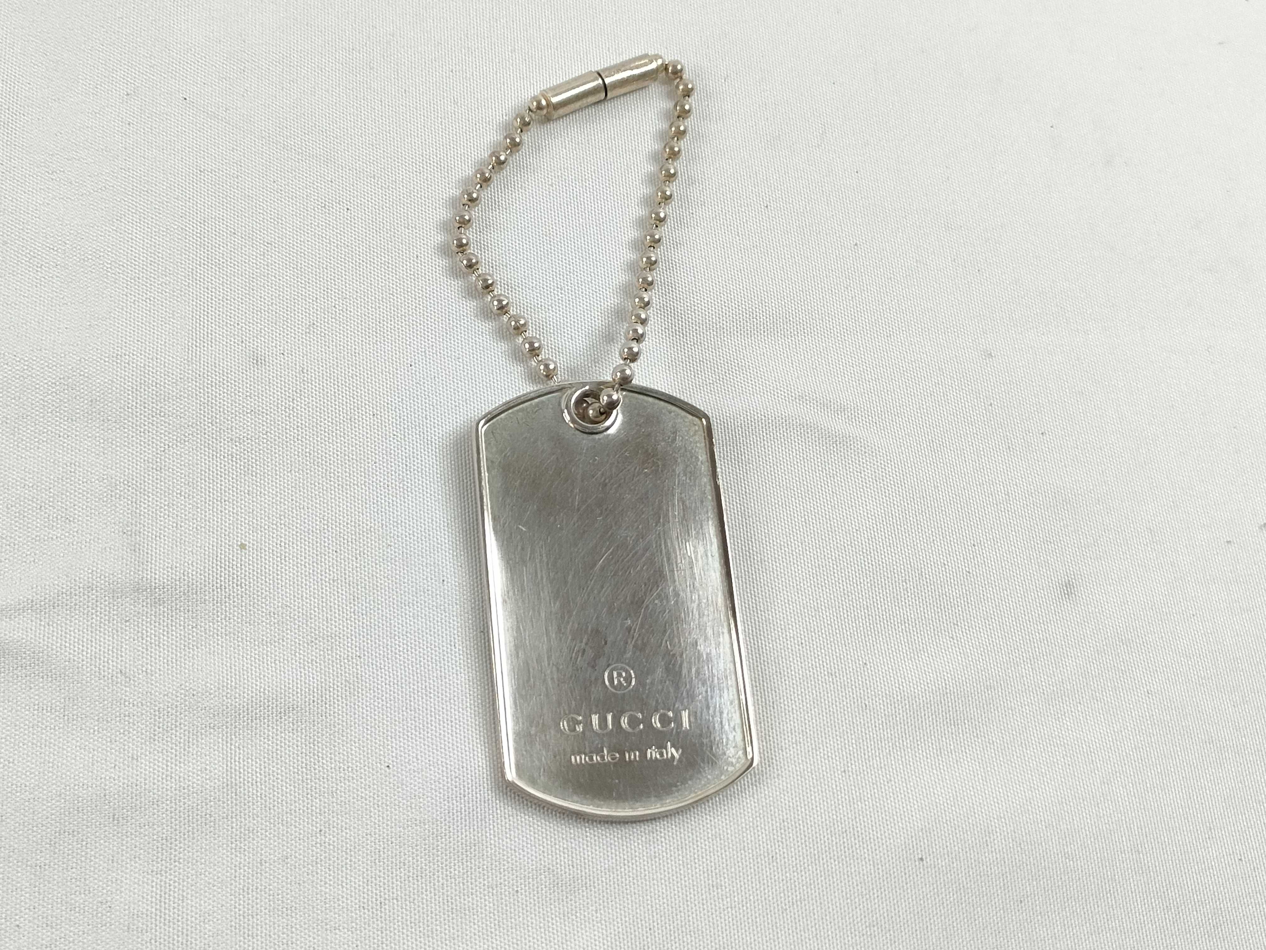 Dog Tag Logo Plate Ball Chain Silver 925 Key Chain Key Case/Key Chain