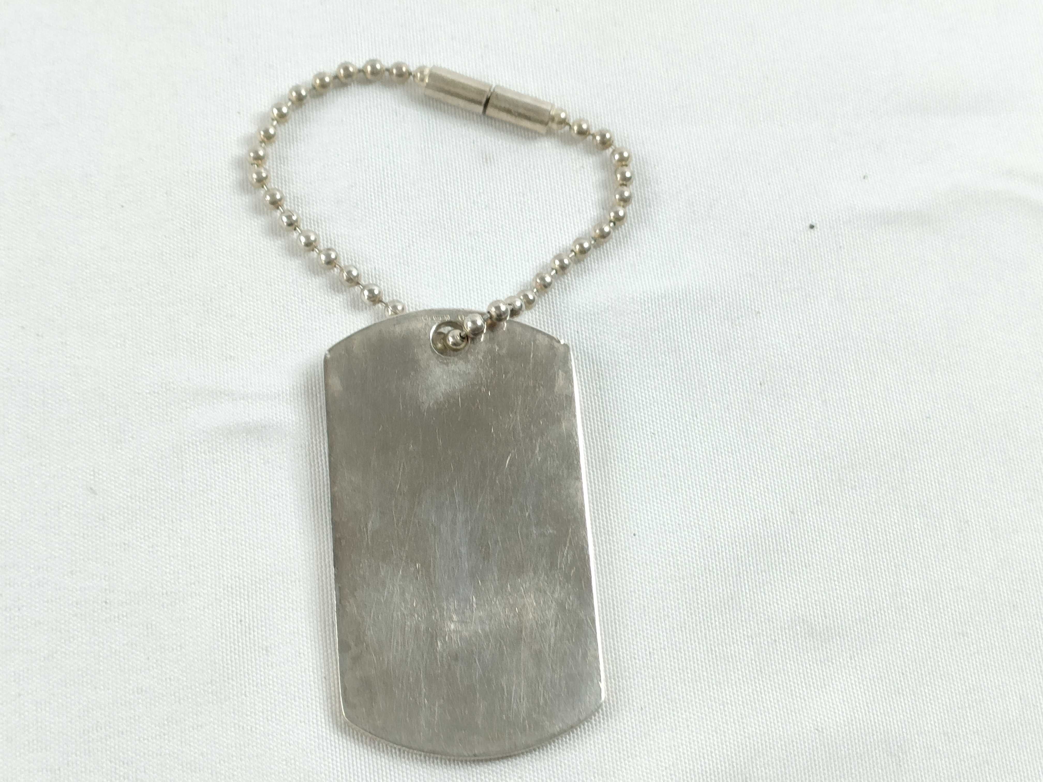 Dog Tag Logo Plate Ball Chain Silver 925 Key Chain Key Case/Key Chain — view 2