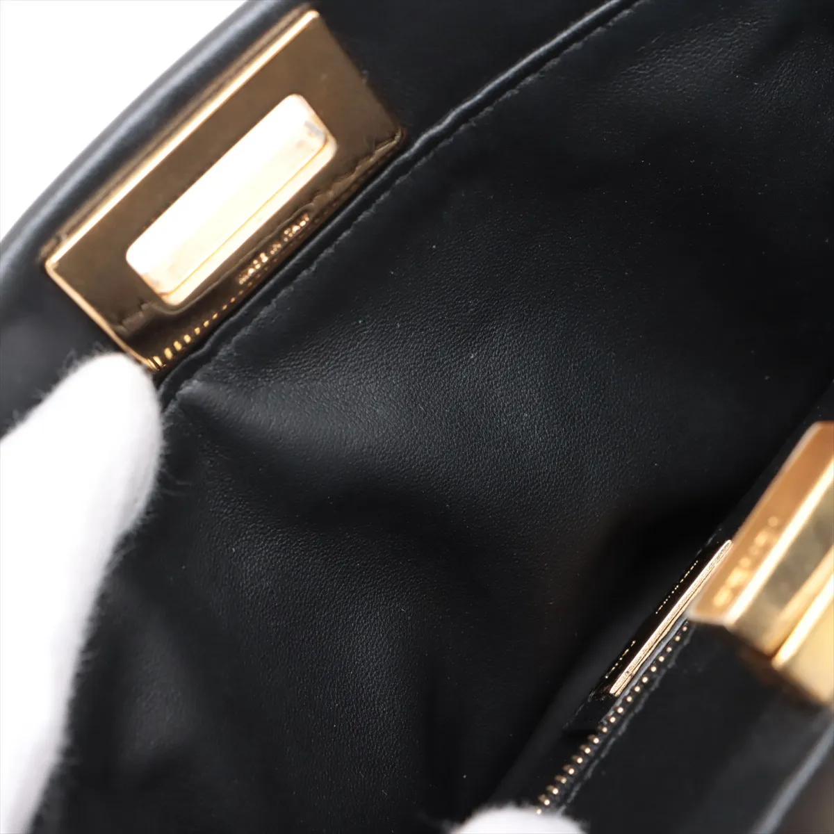 Mini Peekaboo Leather 2WAY Handbag Black 8BN244 — view 13