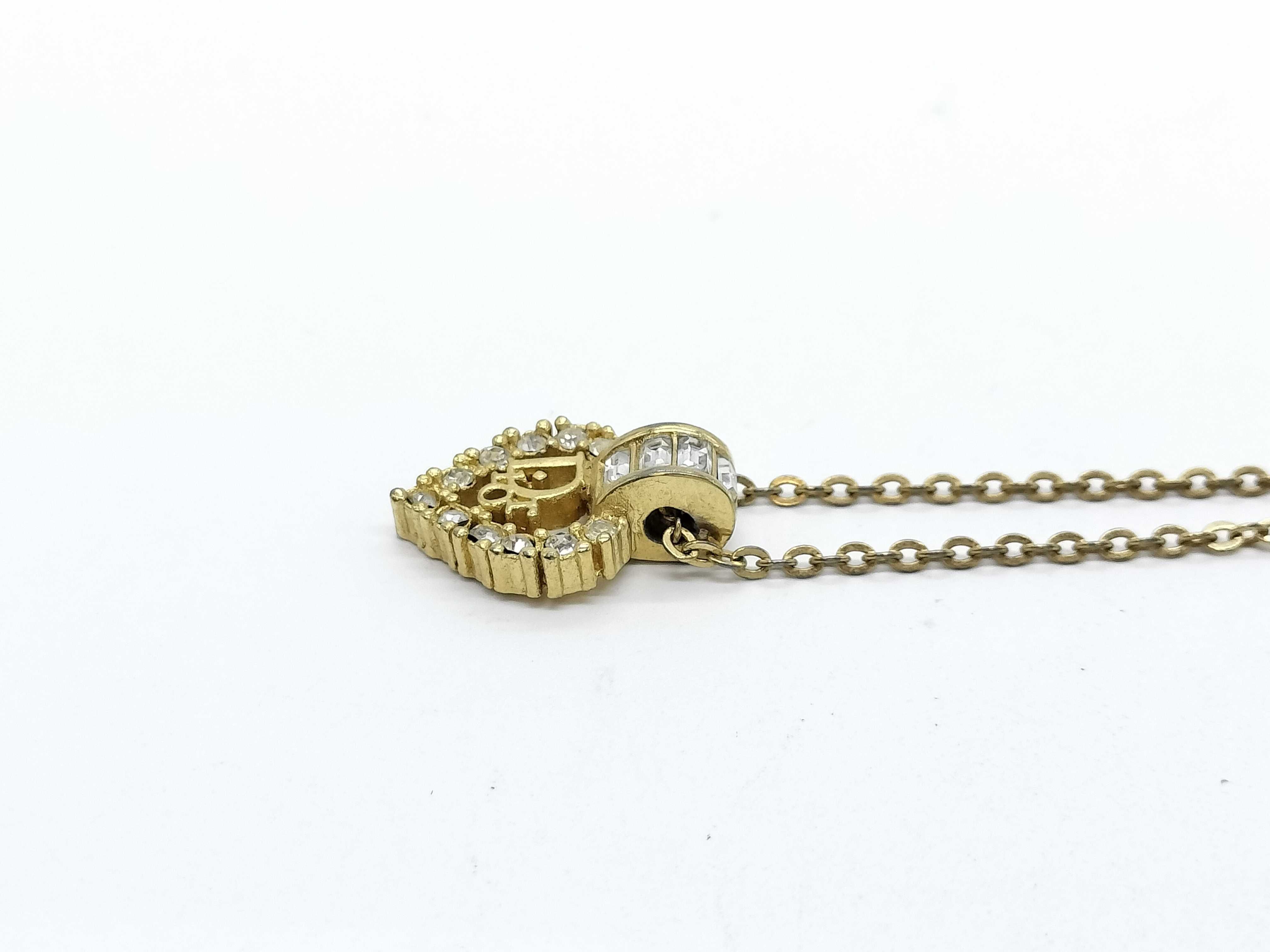 CD logo heart charm necklace — view 3