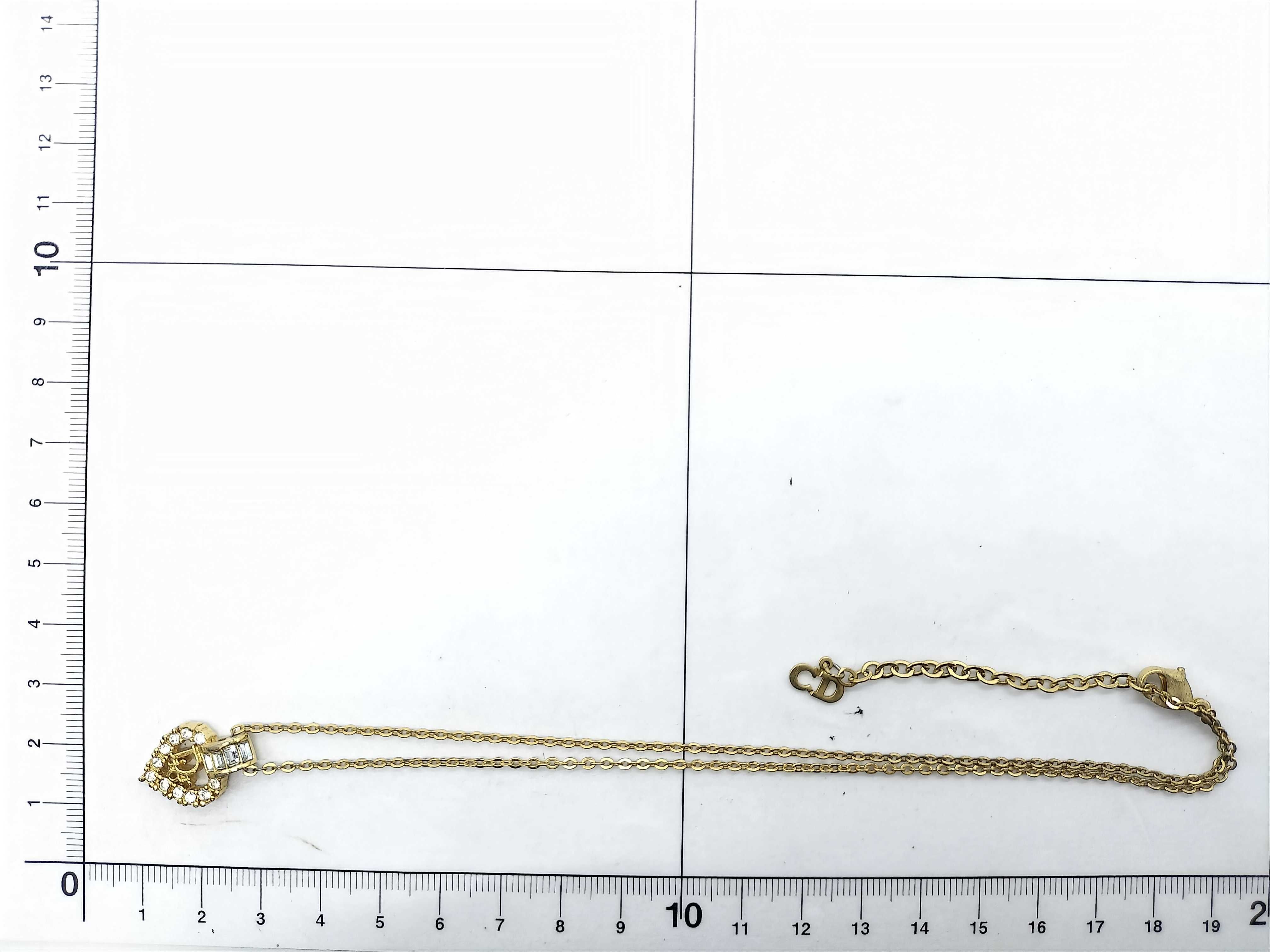 CD logo heart charm necklace — view 6