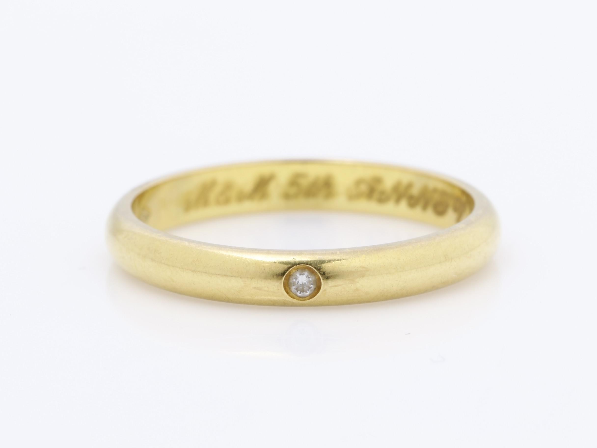 Au750YG 1PD Cartier Pair Ring, Total Weight Approx. 4.8g, #50/#58 — view 2