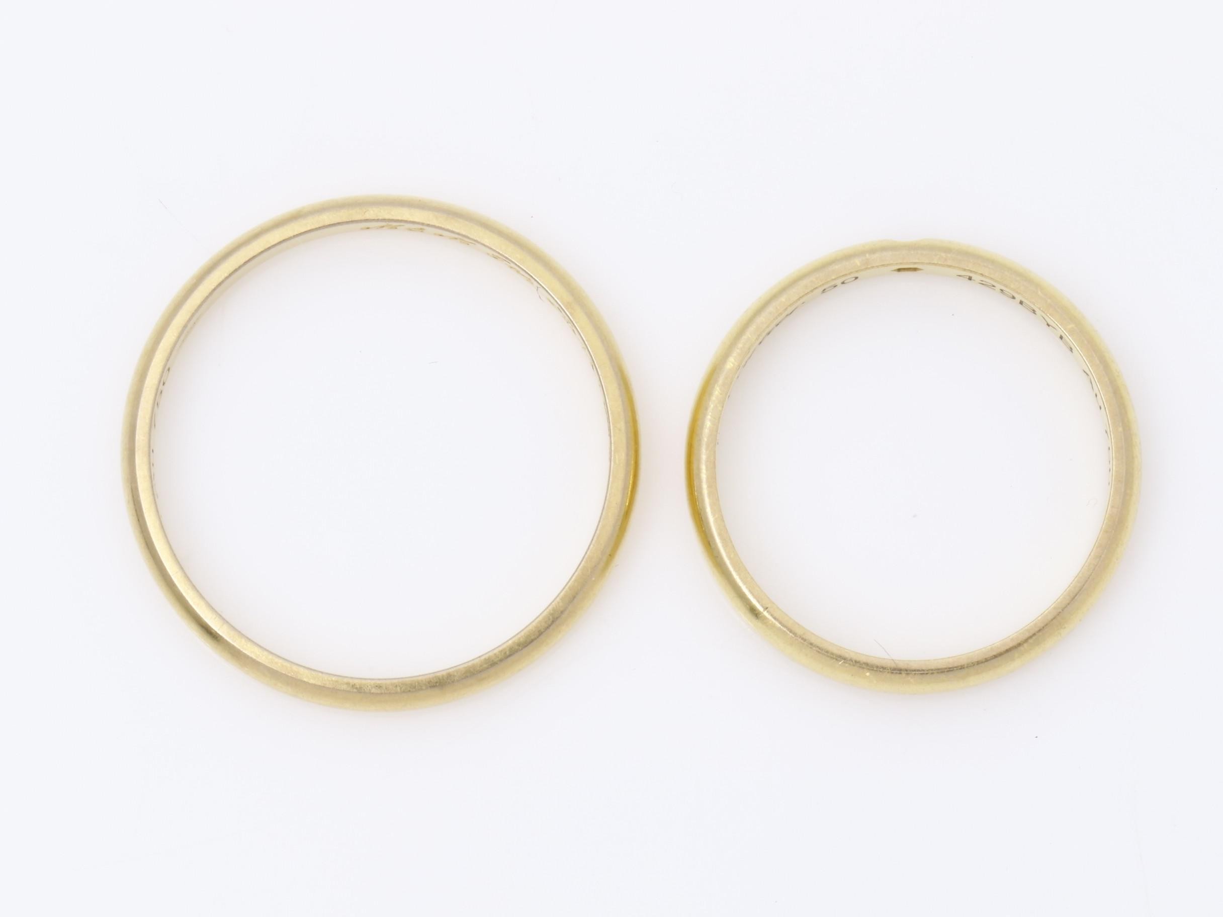 Au750YG 1PD Cartier Pair Ring, Total Weight Approx. 4.8g, #50/#58 — view 5