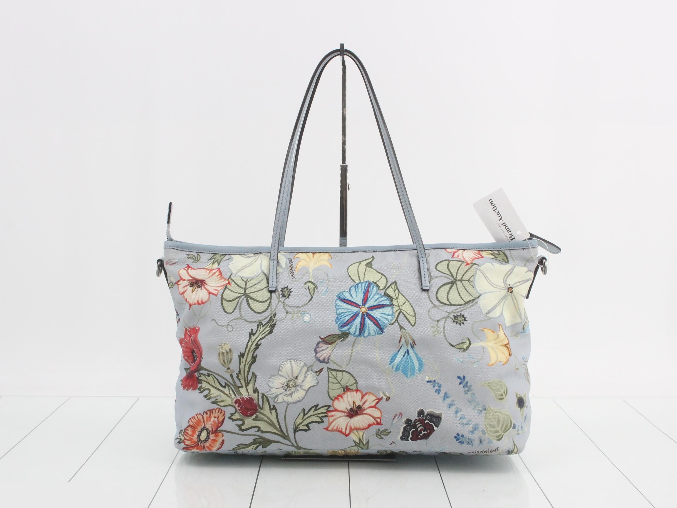 shoulder bag for women, 2015 limited edition, Flora design, light blue, floral pattern. — view 2