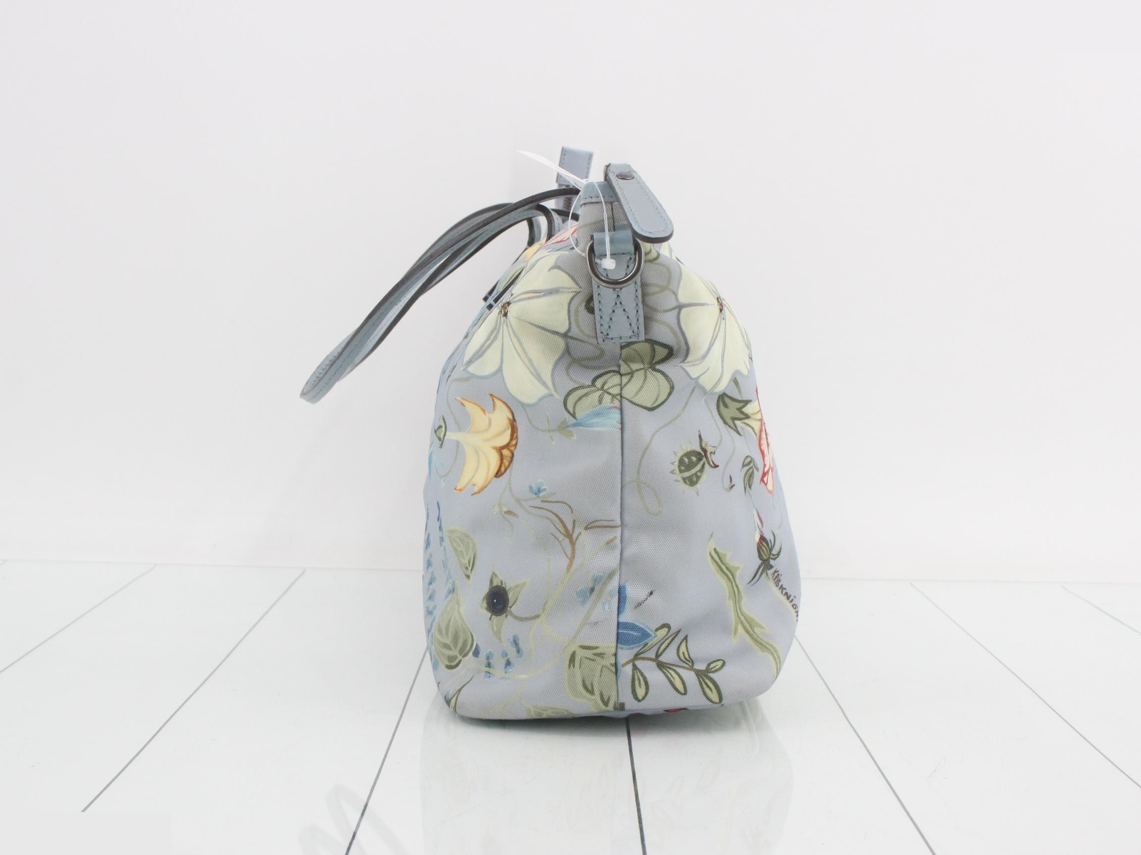shoulder bag for women, 2015 limited edition, Flora design, light blue, floral pattern. — view 4