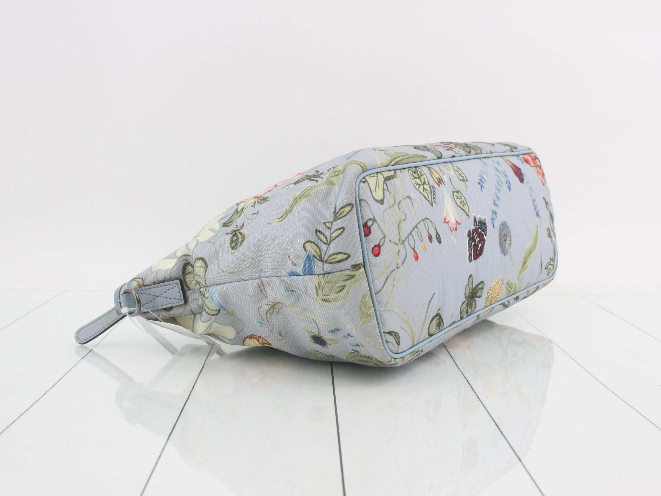 shoulder bag for women, 2015 limited edition, Flora design, light blue, floral pattern. — view 5
